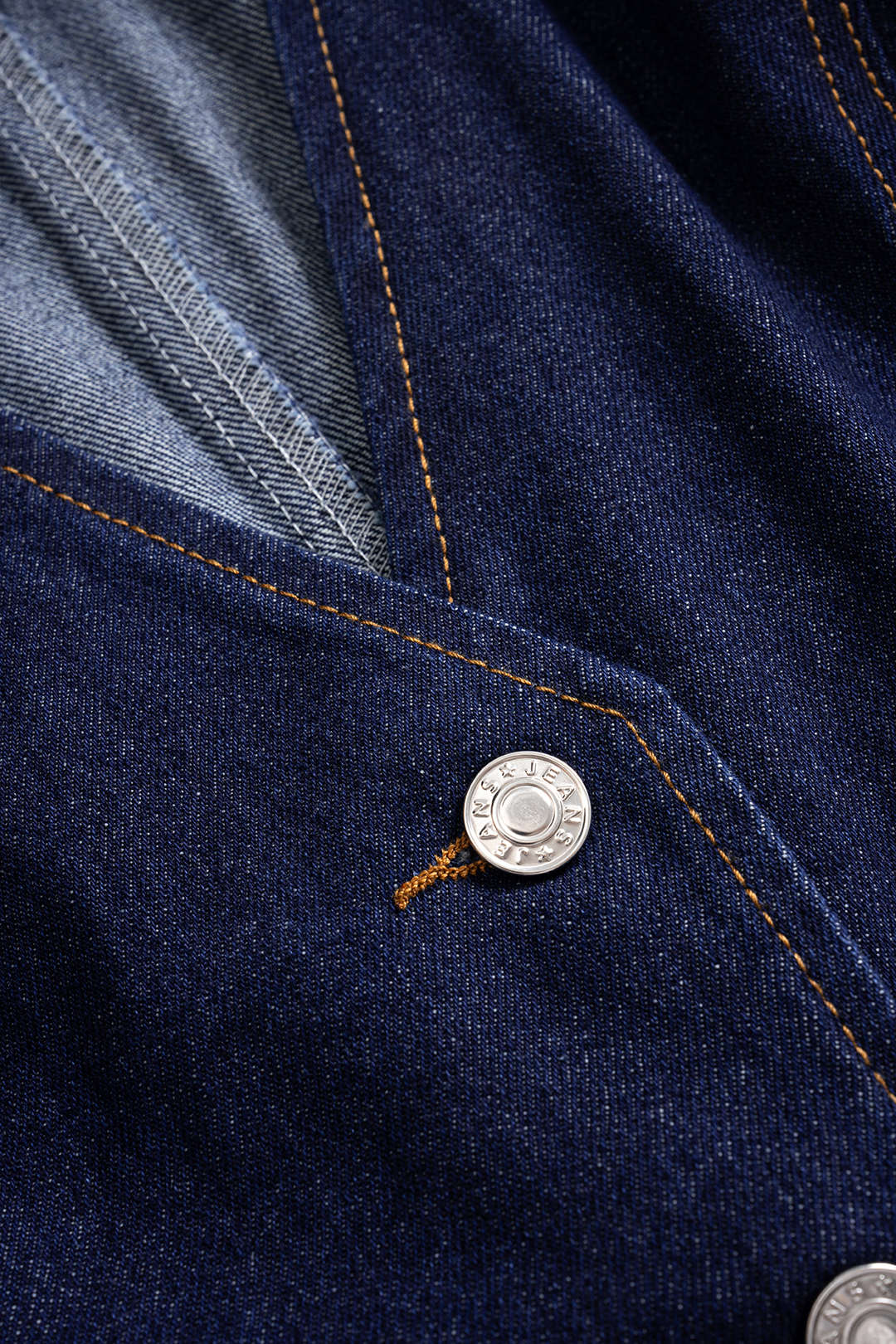 Denim V-Neck Button Short Sleeve Dress