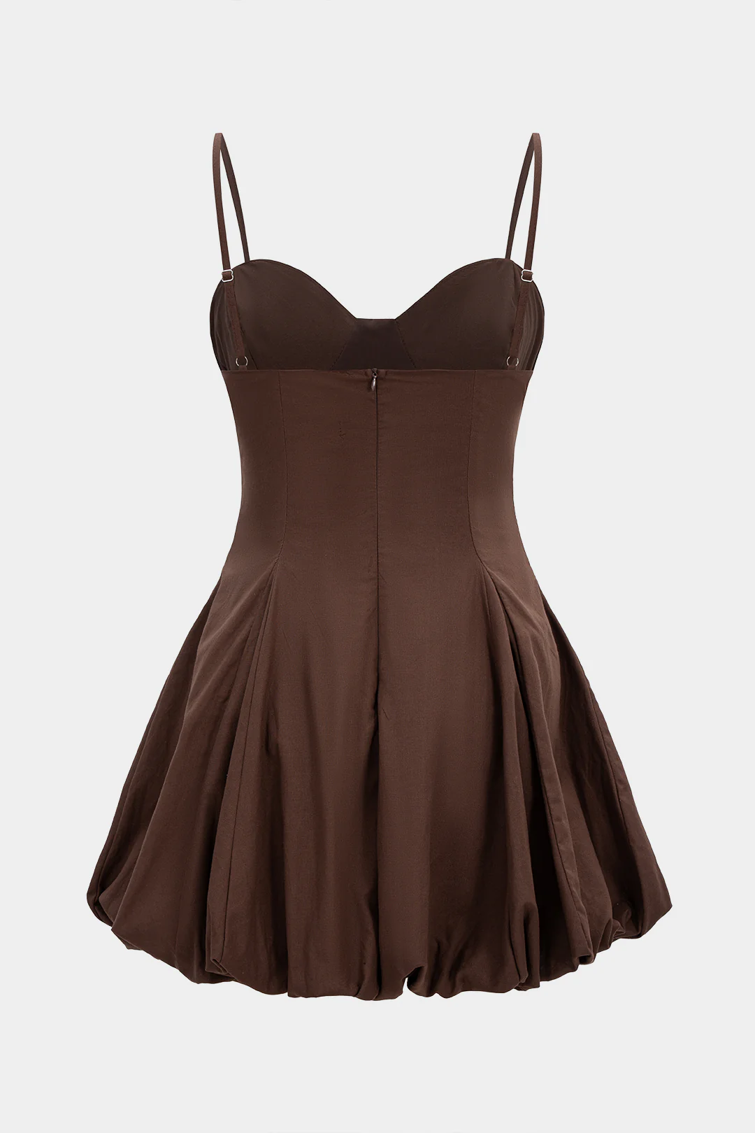 Ruched Zipper Sleeveless Mini Dress