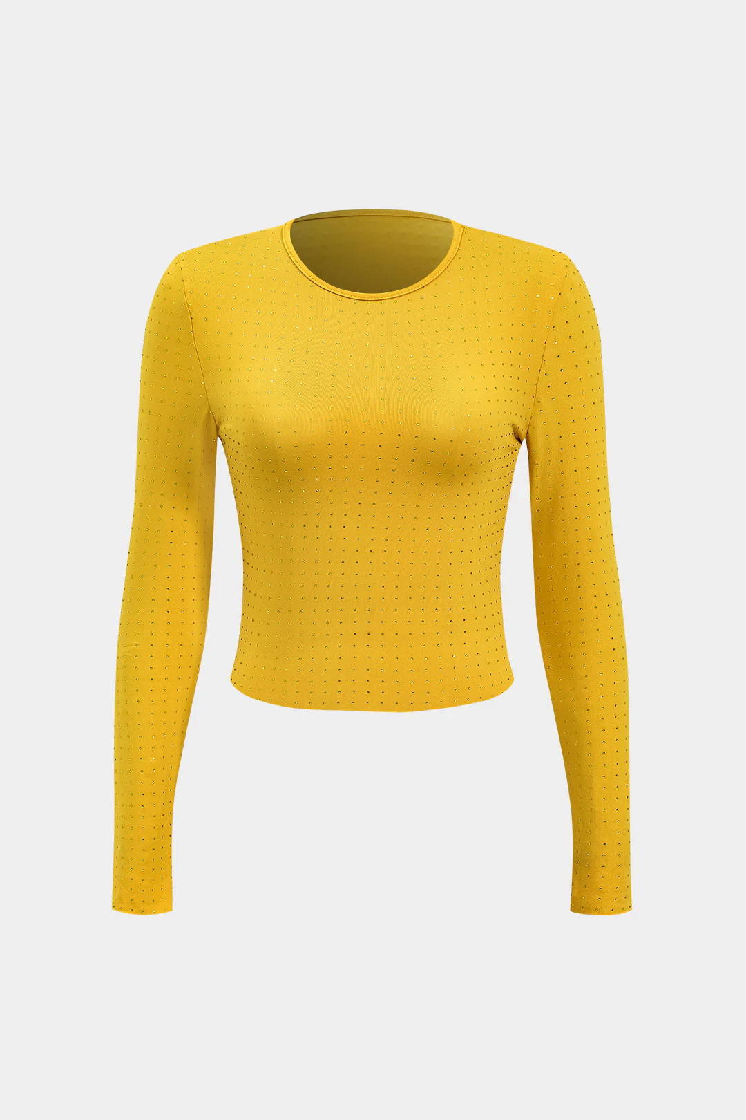 Rhinestone-Adorned Long Sleeve Top