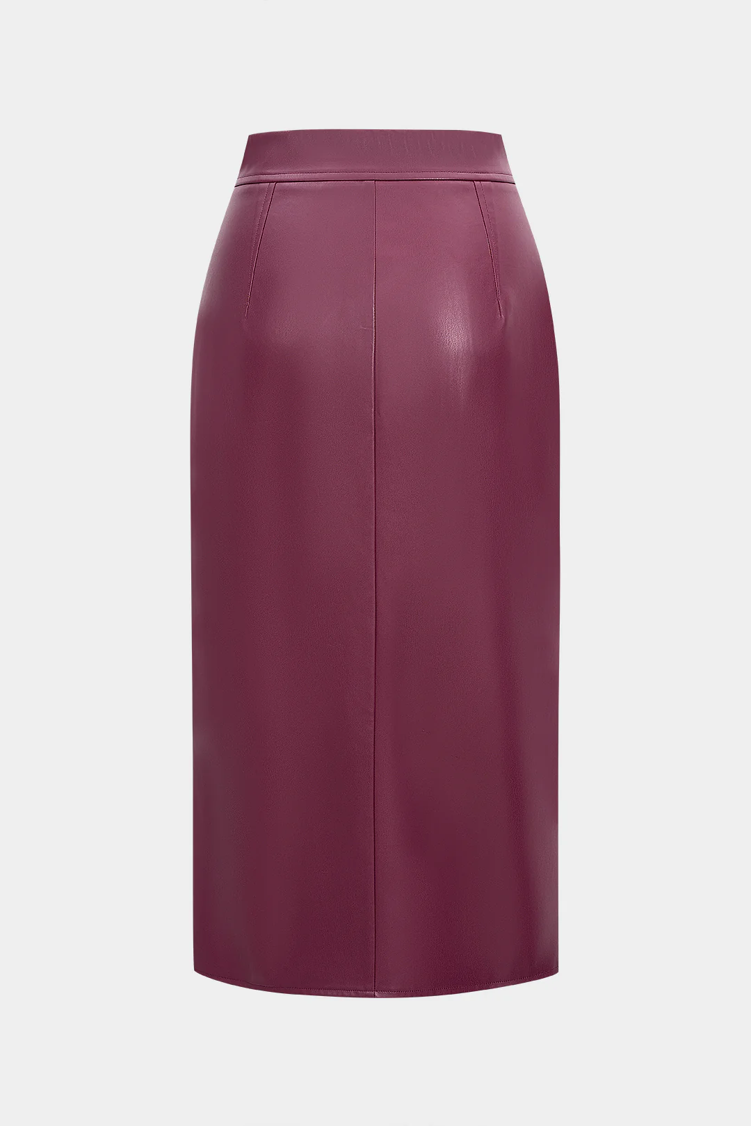 Faux Leather High Waist Zipper Skirt