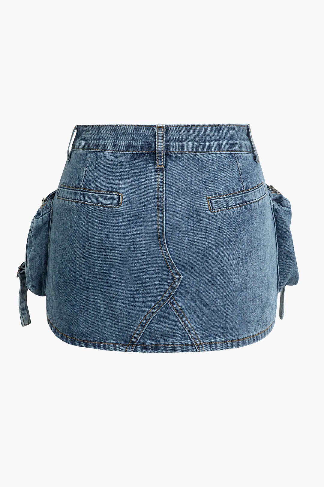 Faded Pocket Denim Mini Skirt
