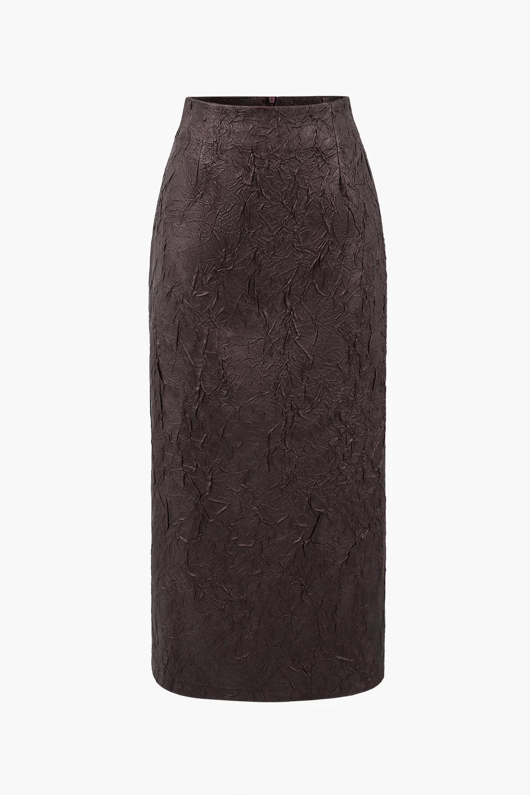 Faux Leather High-Waisted Zippered Skirt