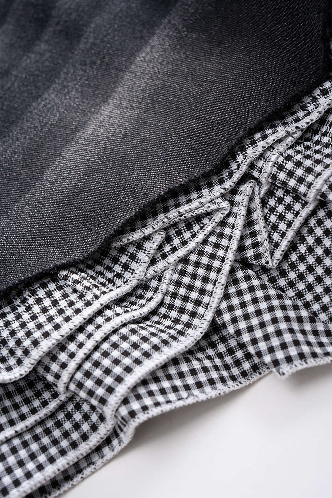 Denim Patchwork Irregular Hem Jorts