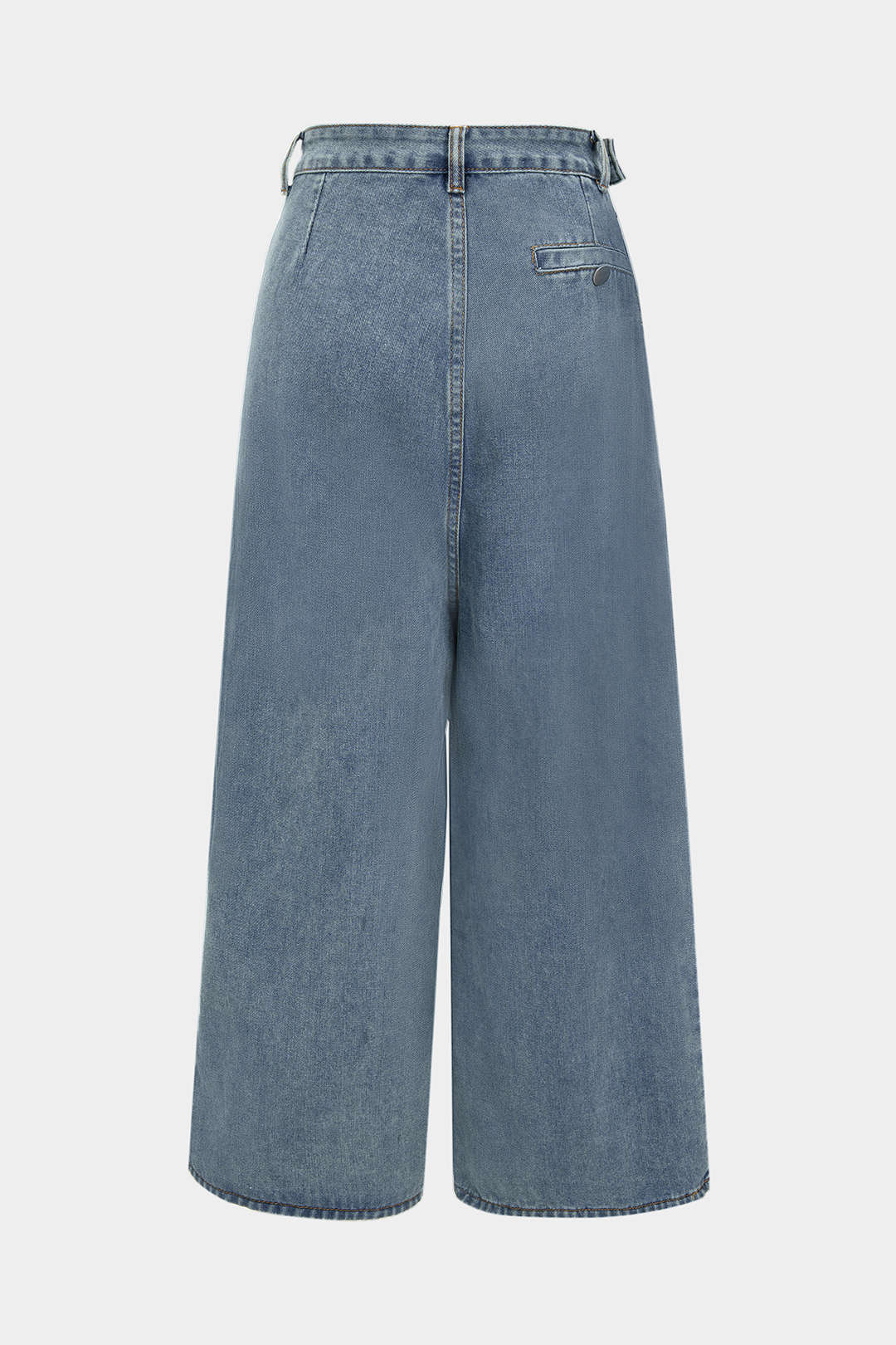 High Waist Ruched Wide Leg Denim Jeans