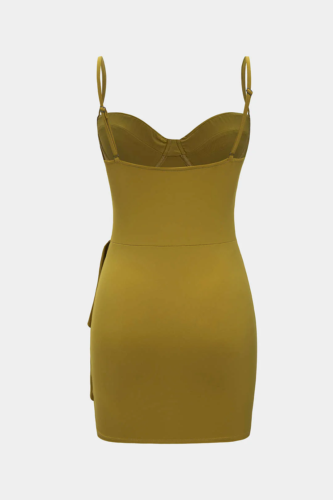 Ruffle Ruched Slip Sleeveless Bustier Mini Dress