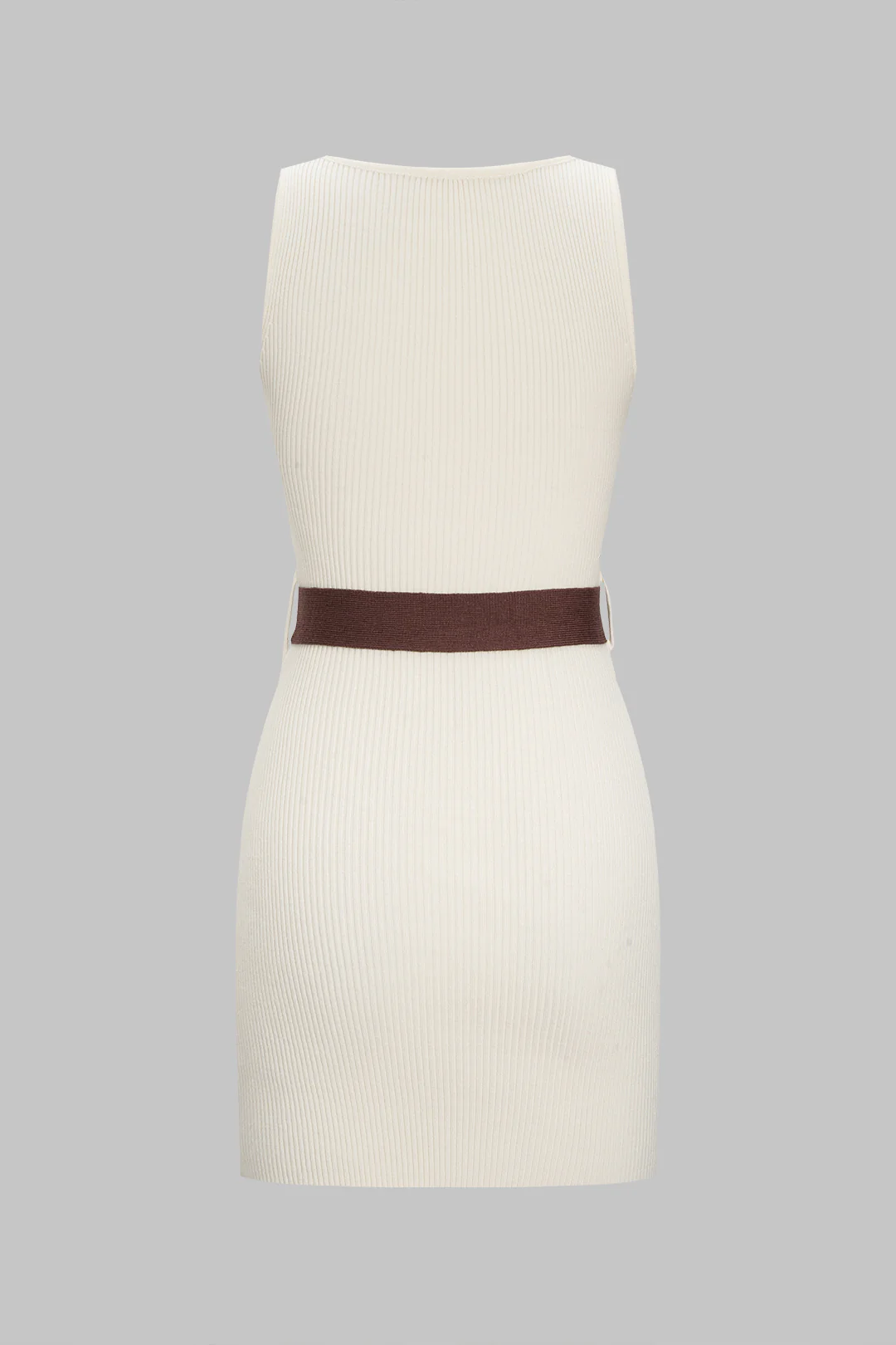 Knit Belted Sleeveless Tank Dress