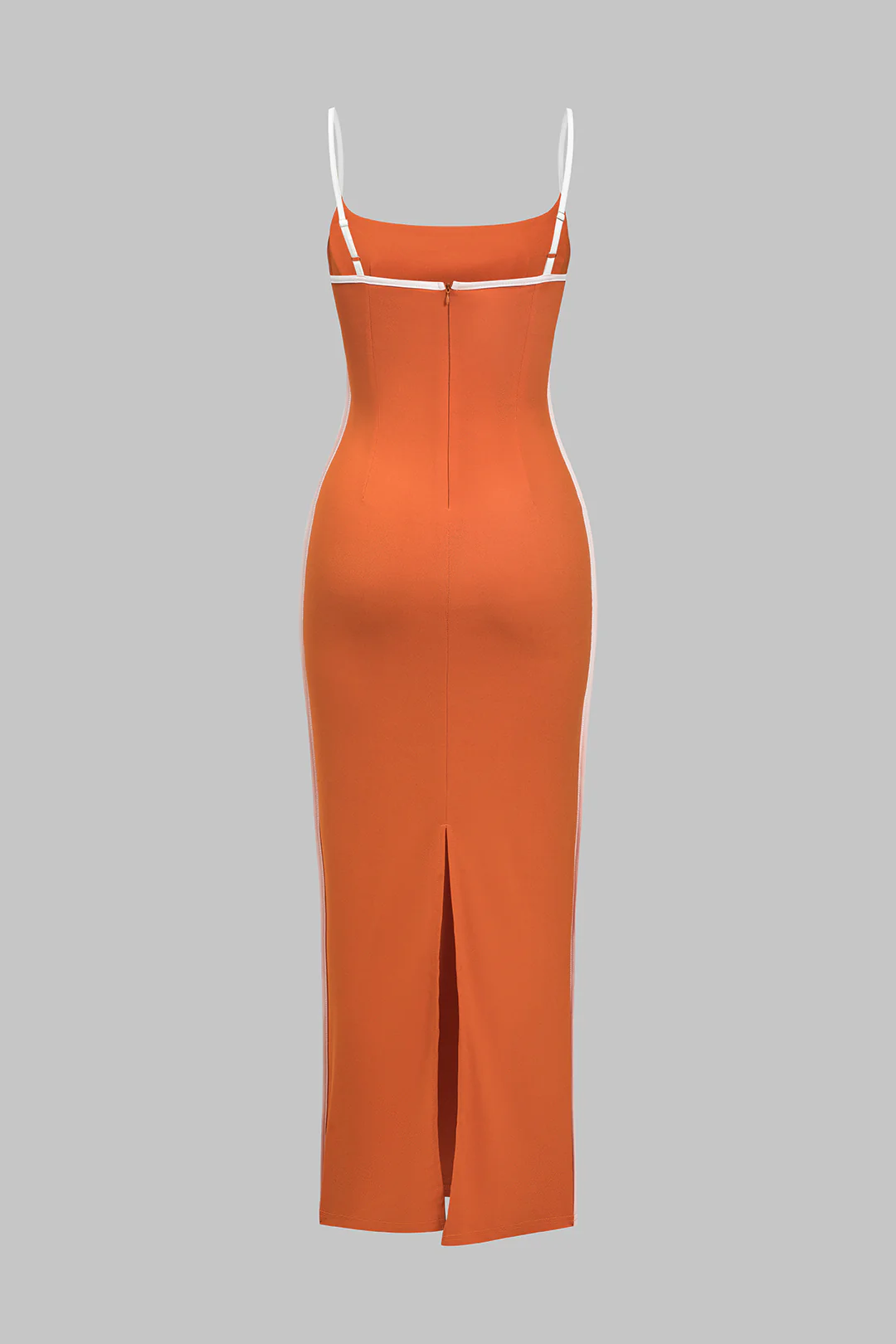 Contrast Binding Slit Sleeveless Maxi Dress