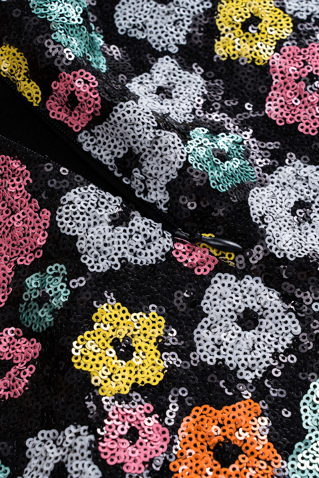 Sequin Zipper Mini Skirt