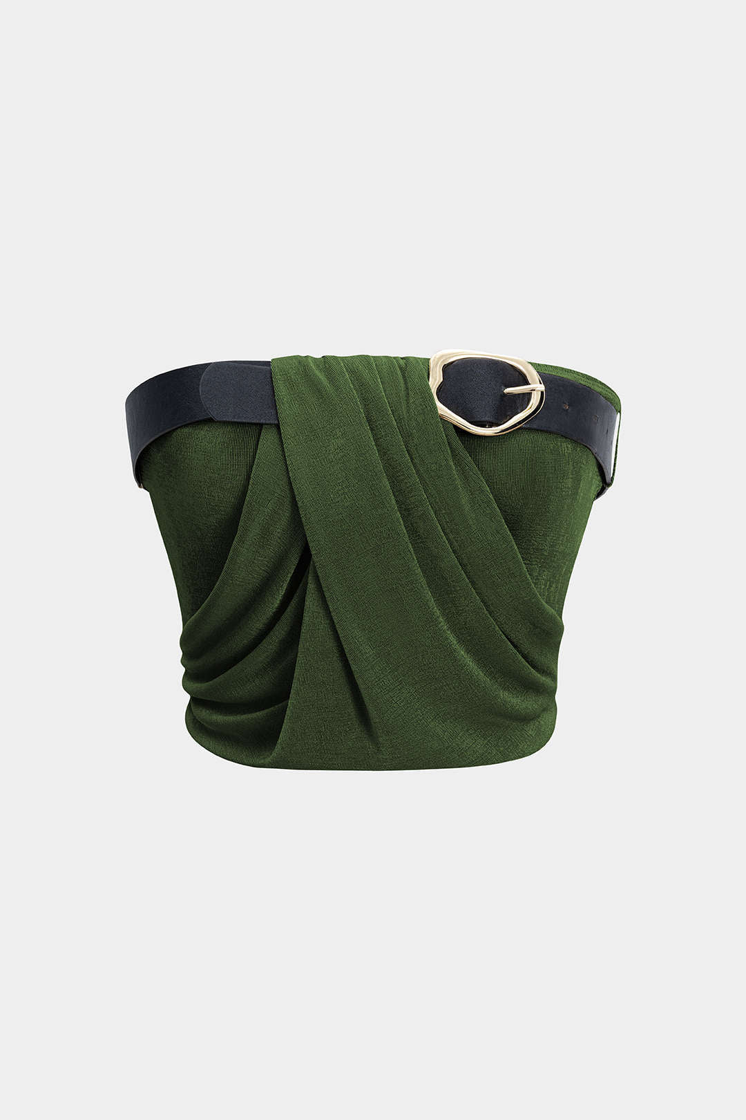 Ruched Belted Tube Top