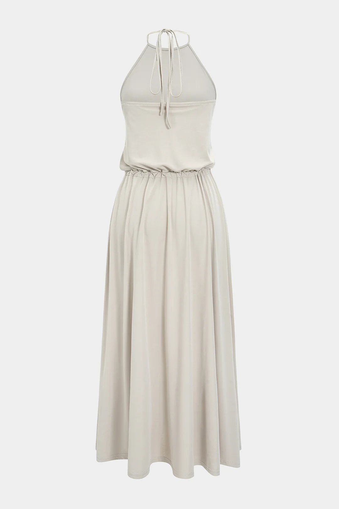 Halter Neck Tie-Up Backless Sleeveless Maxi Dress