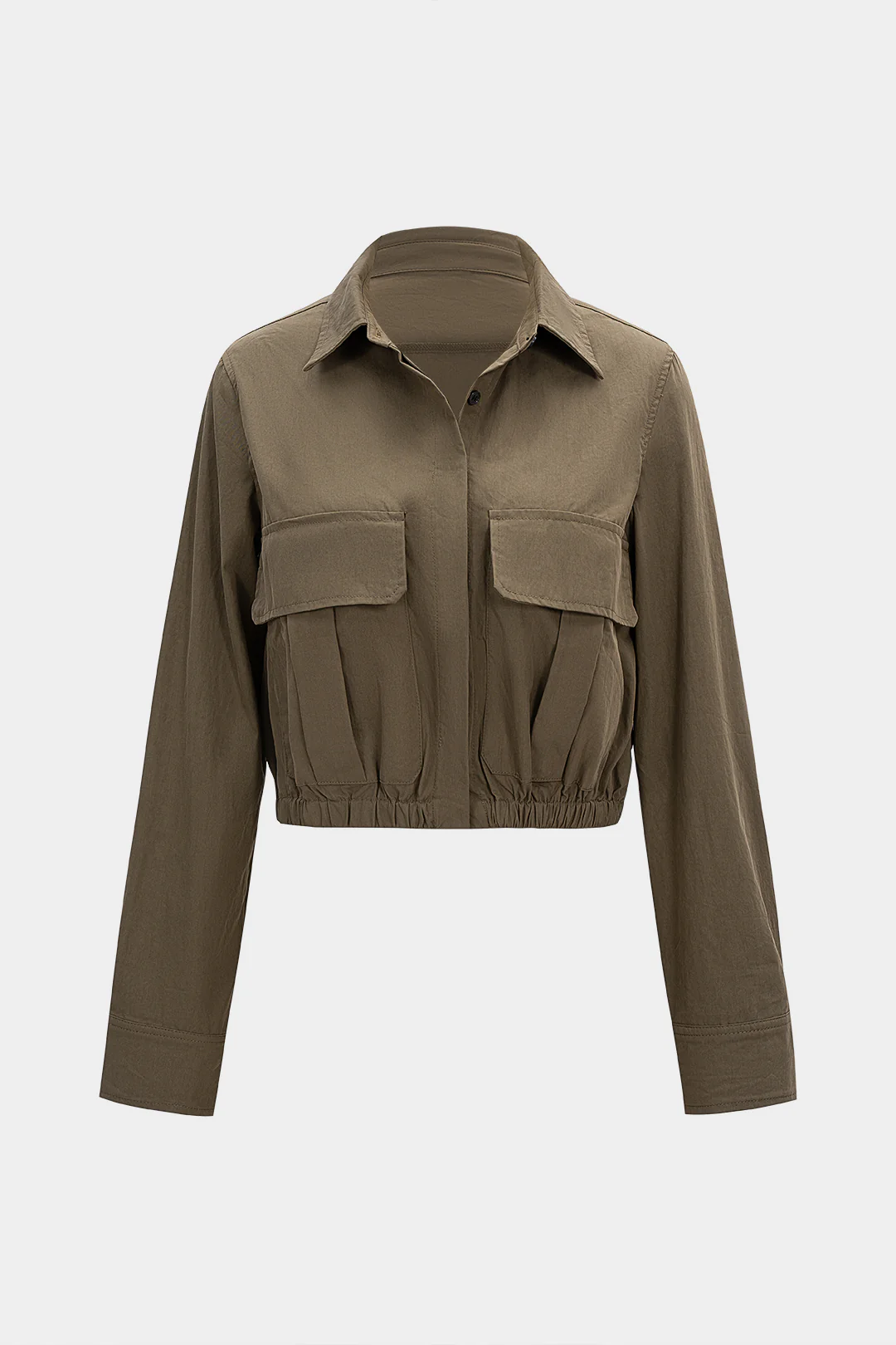 Gathered Pocket Long Sleeve Top