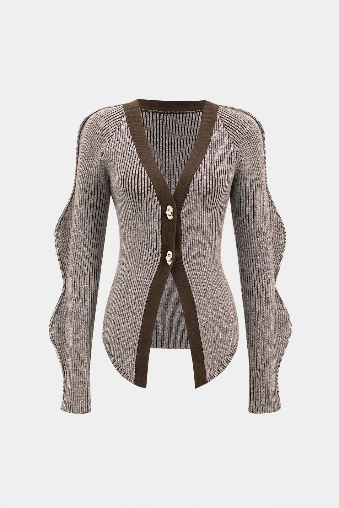 Solid Knitted Buttoned Cardigan