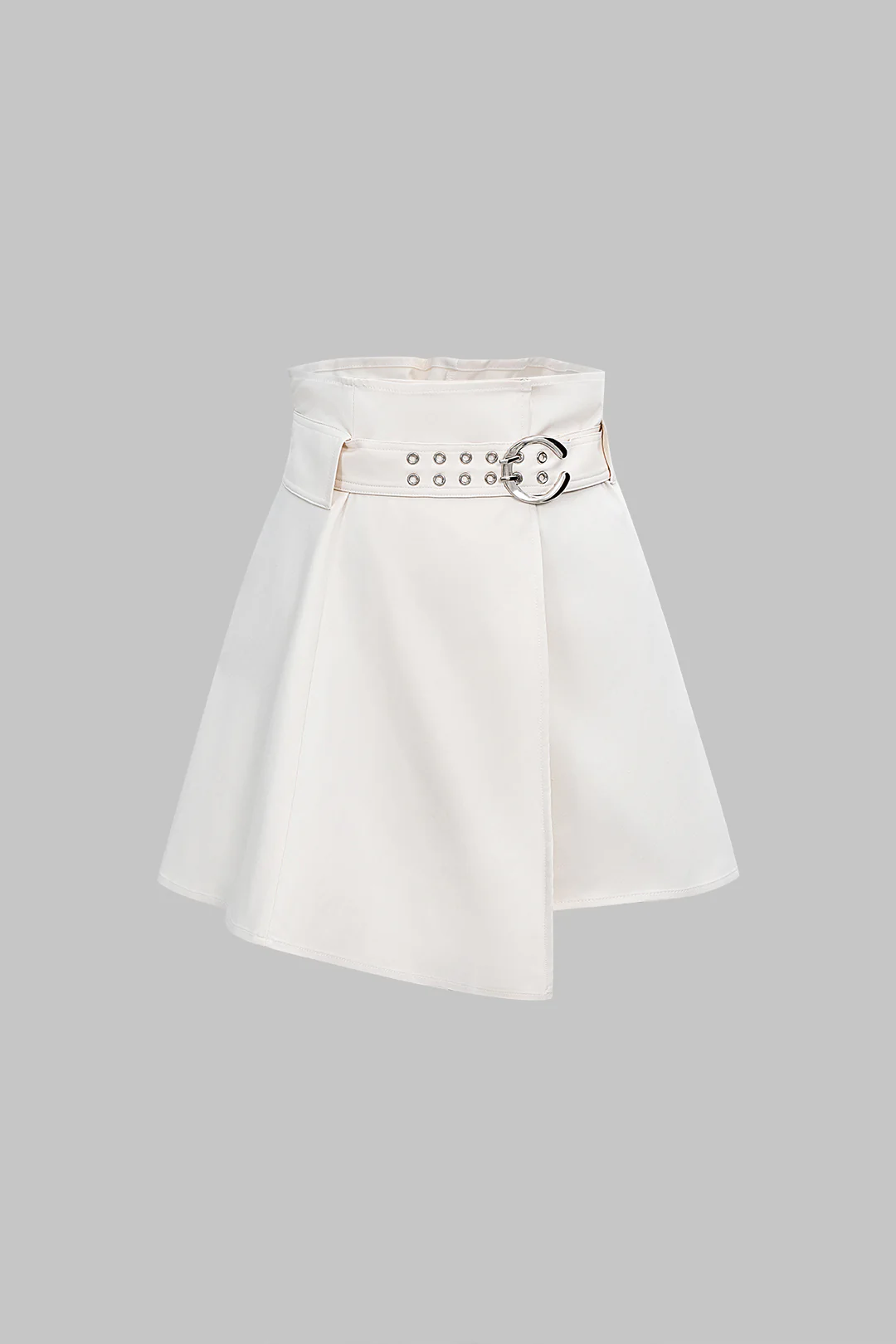 Asymmetrical High Waist Belted Skirt
