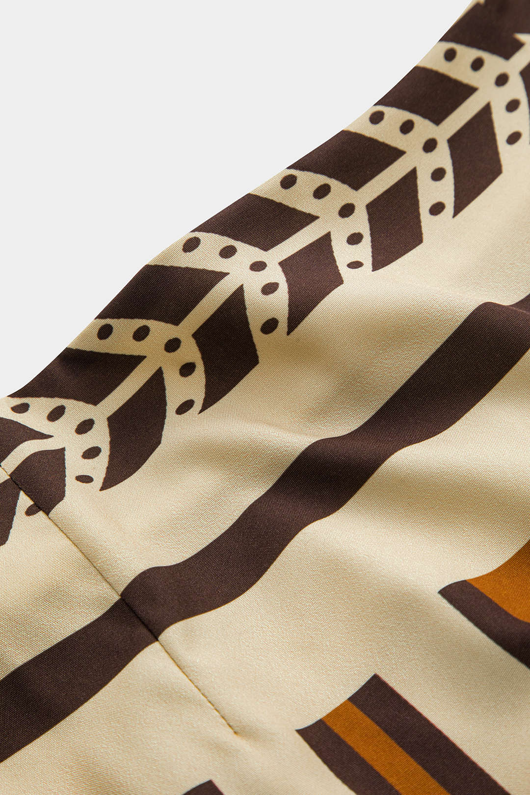 Abstract Geometric Print Ruched Tie-Front Twist Knot Zipper Skirt