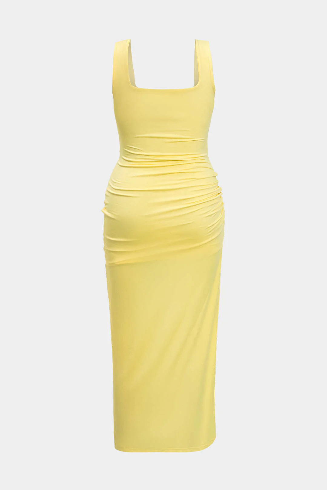 Plus Size Slit Twist Knot  Midi Dress