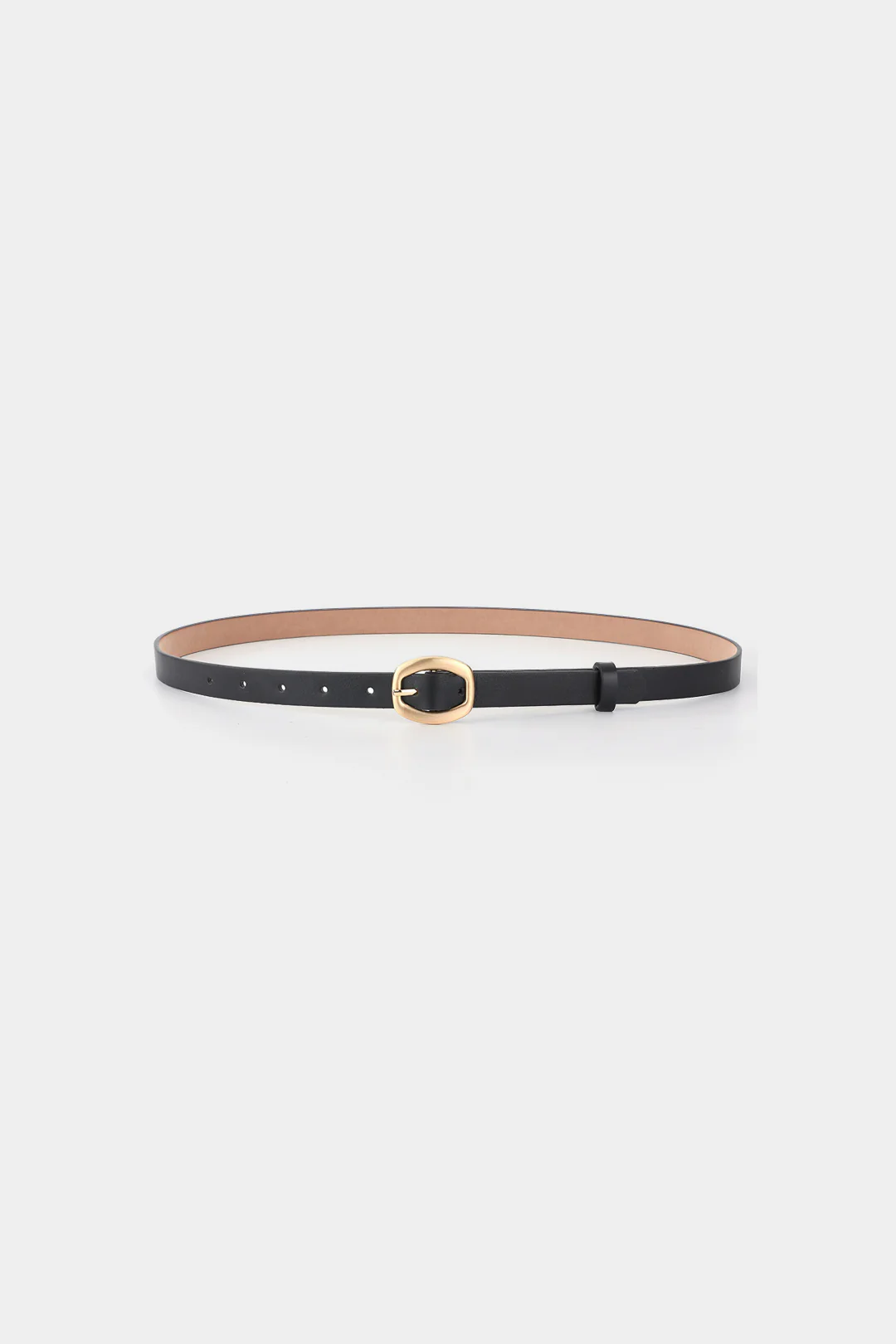 Metallic Buckle Faux Leather Belt