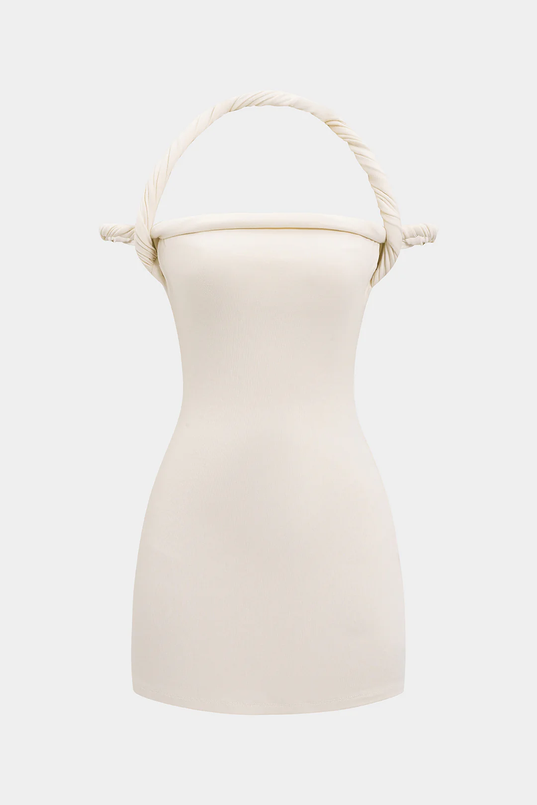 Braided Twist Halter Neck Mini Dress