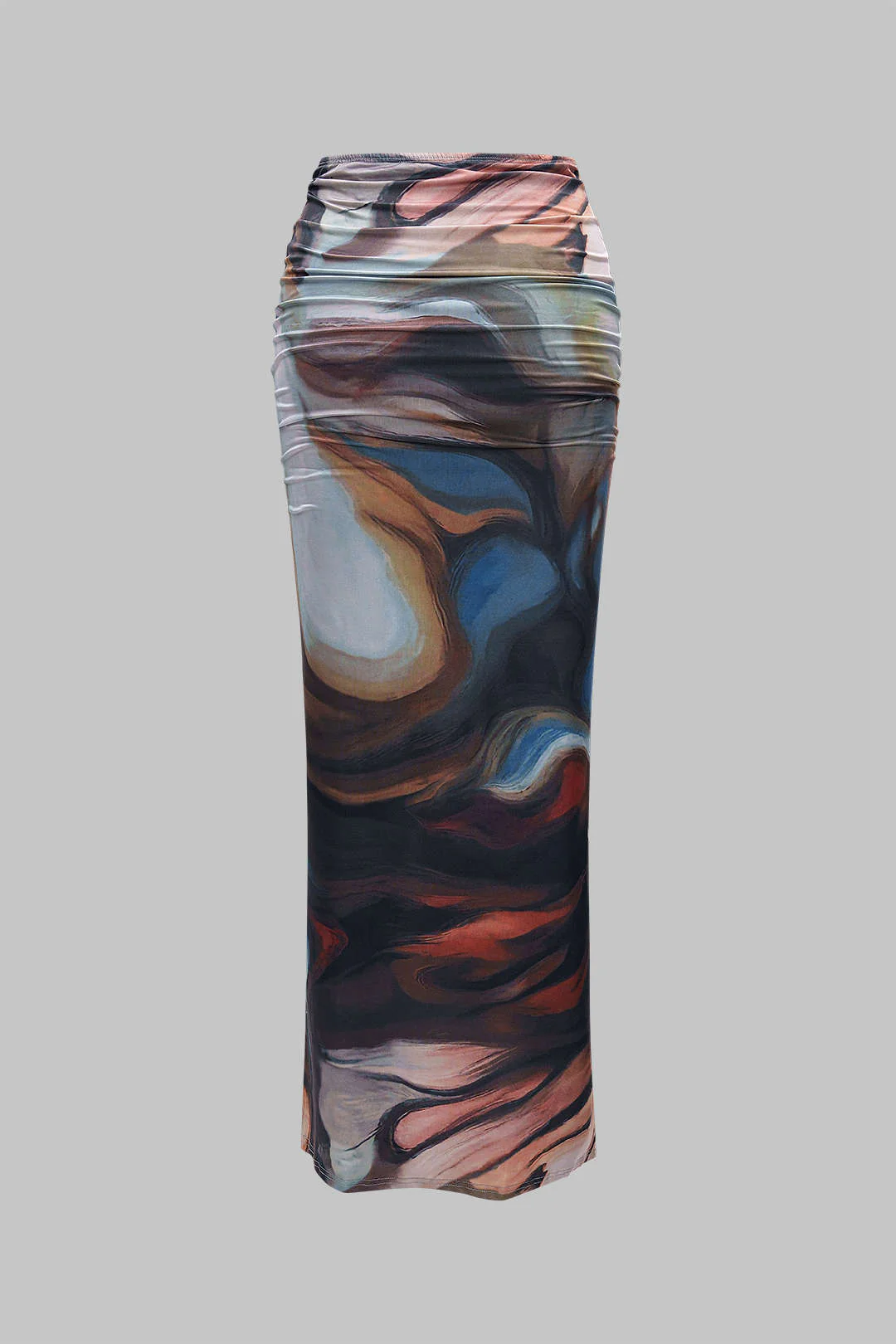 Halter Neck Bustier Drawstring Tank Top And Ruched Skirt Set