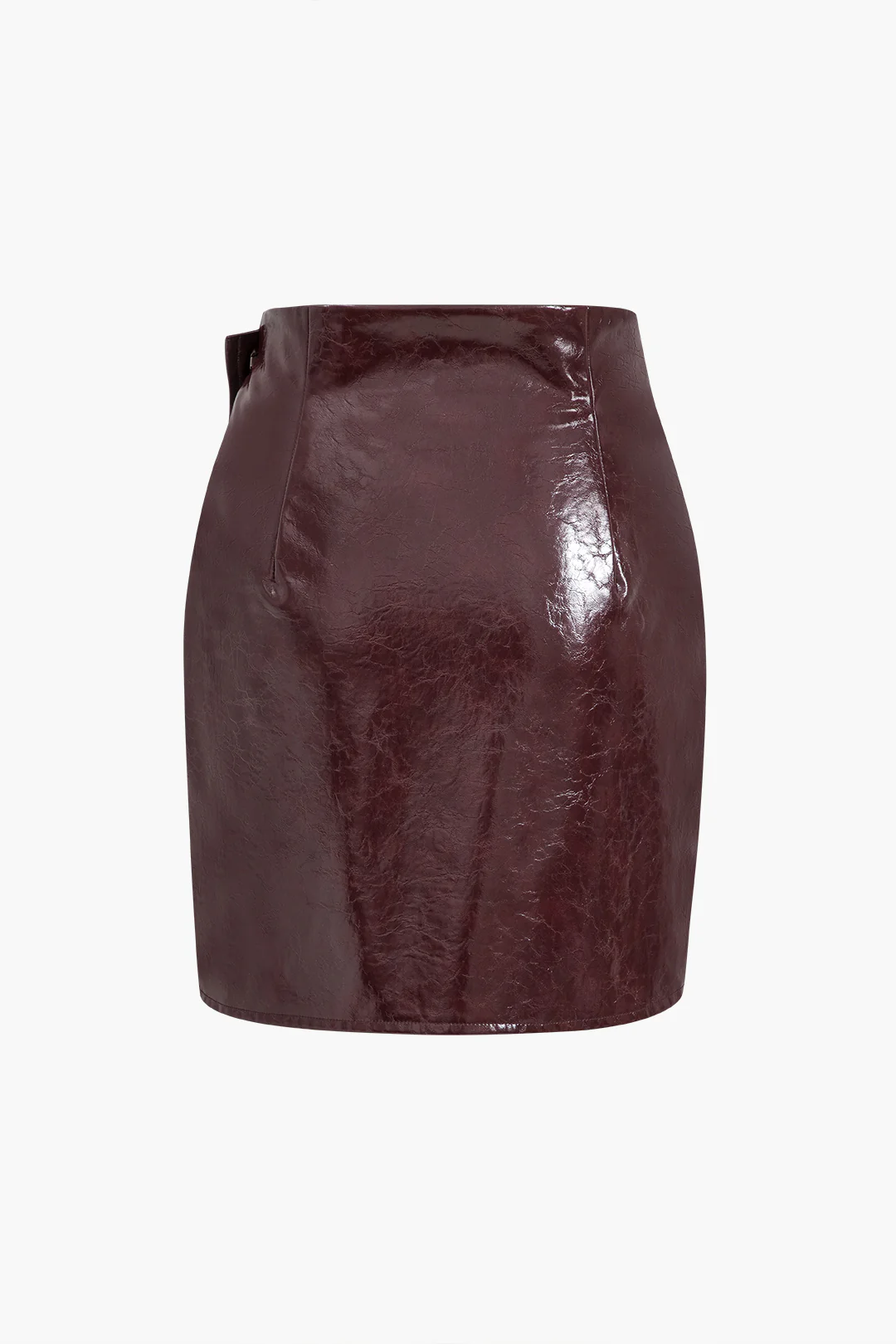 Asymmetrical Faux Leather Skirt Ensemble