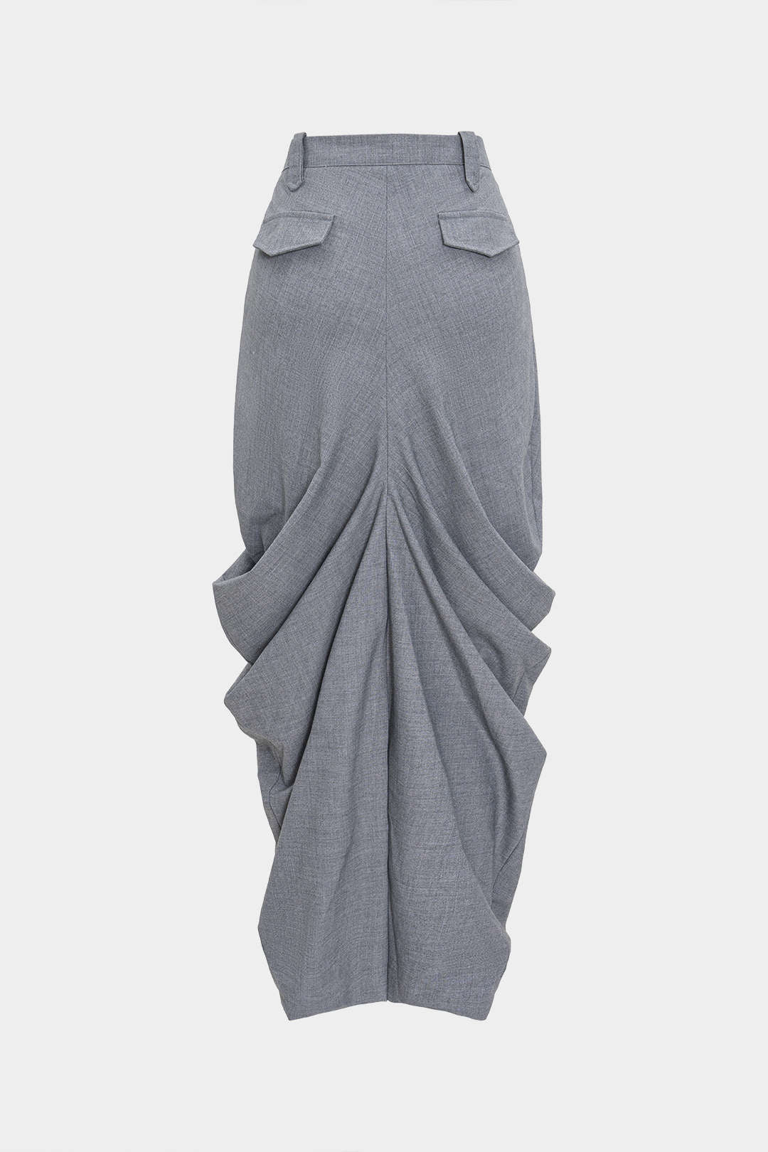 Linen Solid Ruched Skirt