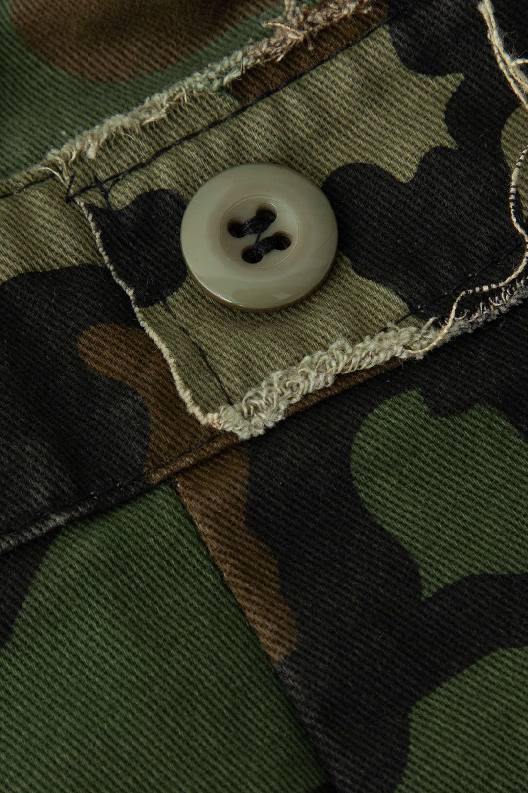 Camo Frayed Patchwork Fringe Short Skirt