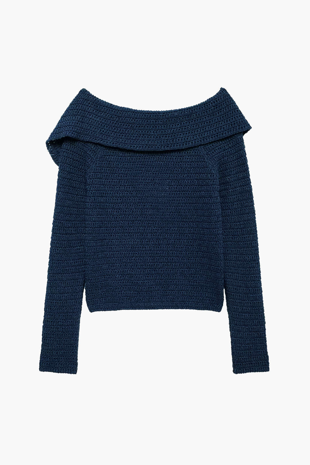 Knitted Button Asymmetric Long-Sleeve Top