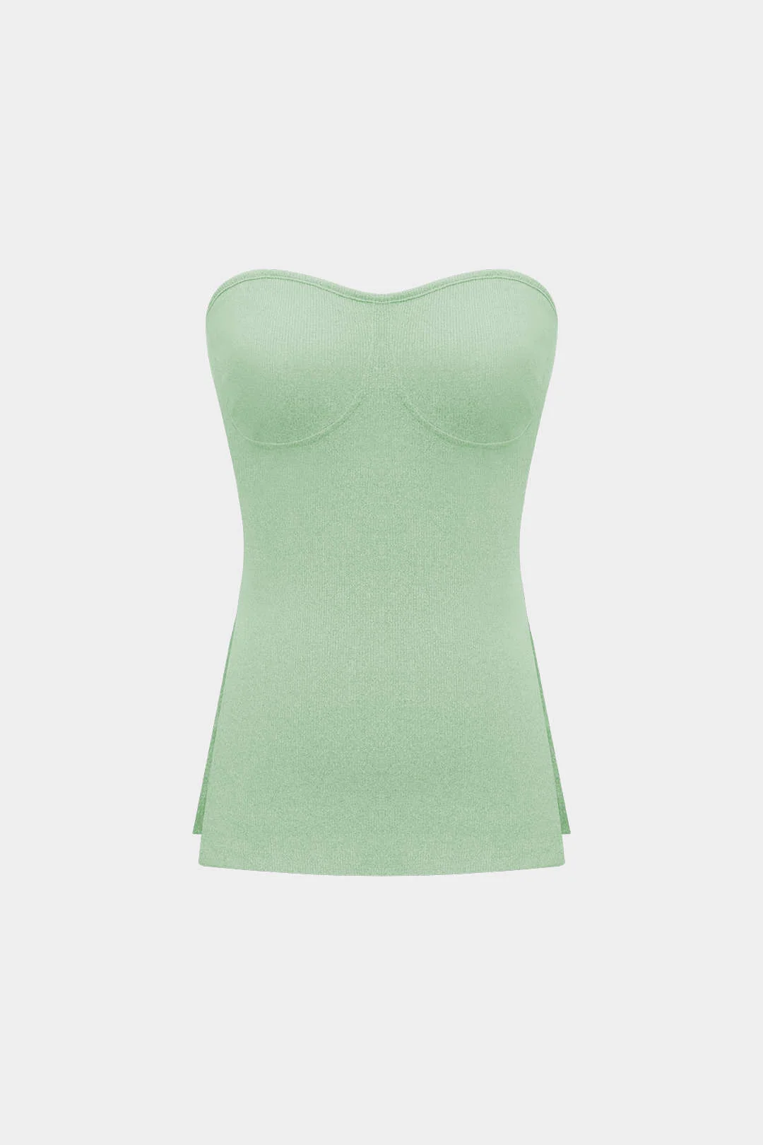 Simple Solid Knit Strapless Top and Shorts Set