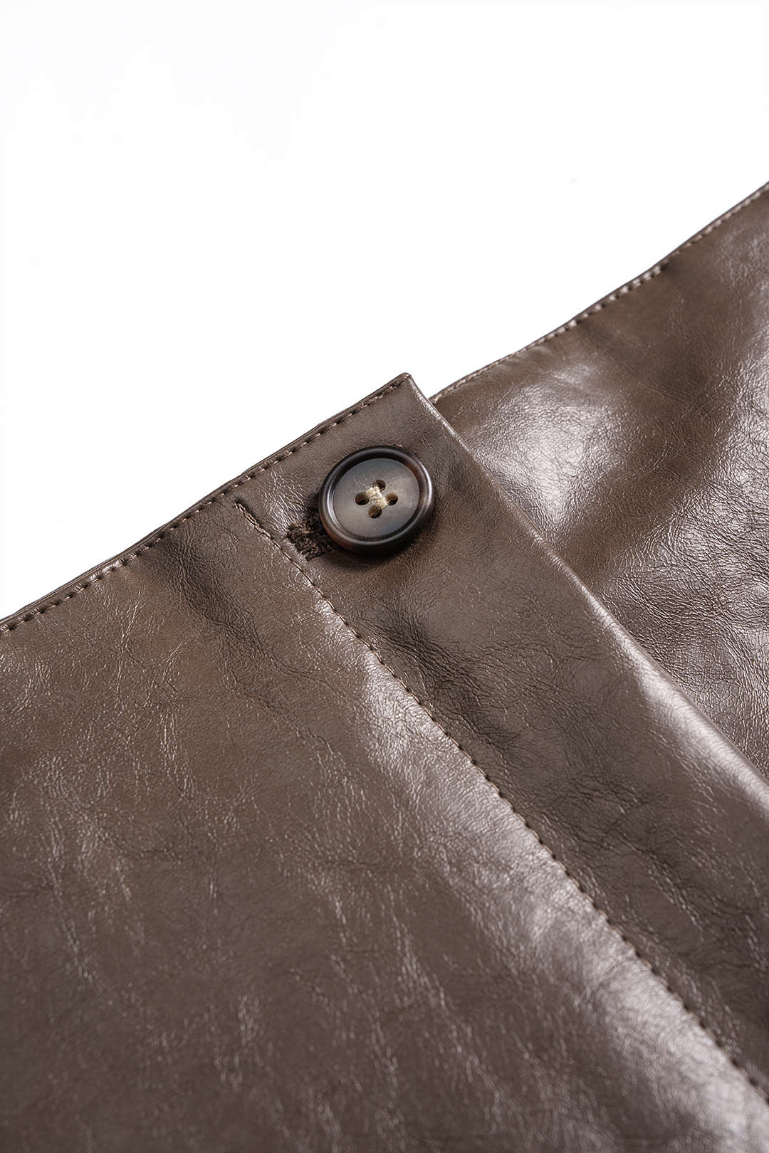 Faux Leather Patchwork Zipper Pocket Trousers