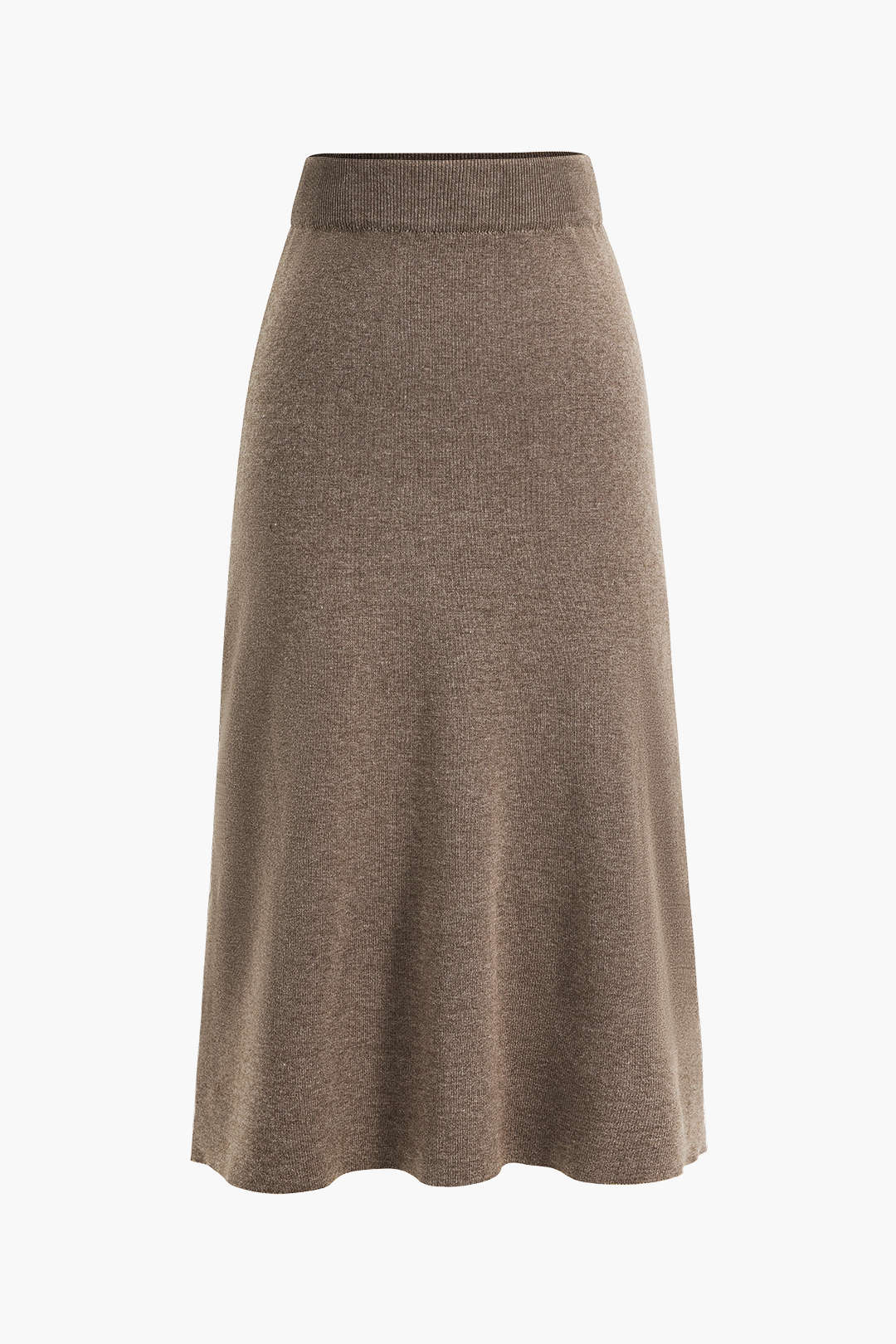 Solid Knit Midi Skirt