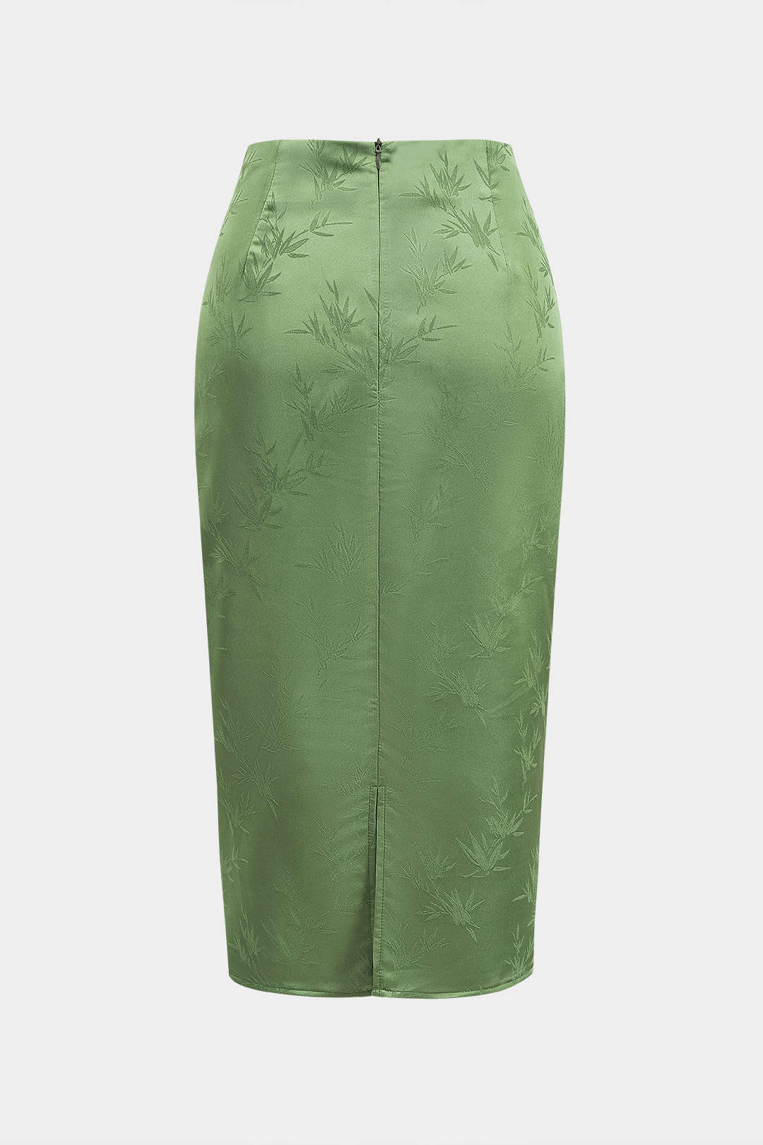 Jacquard Ruched Tie Front Split Skirt