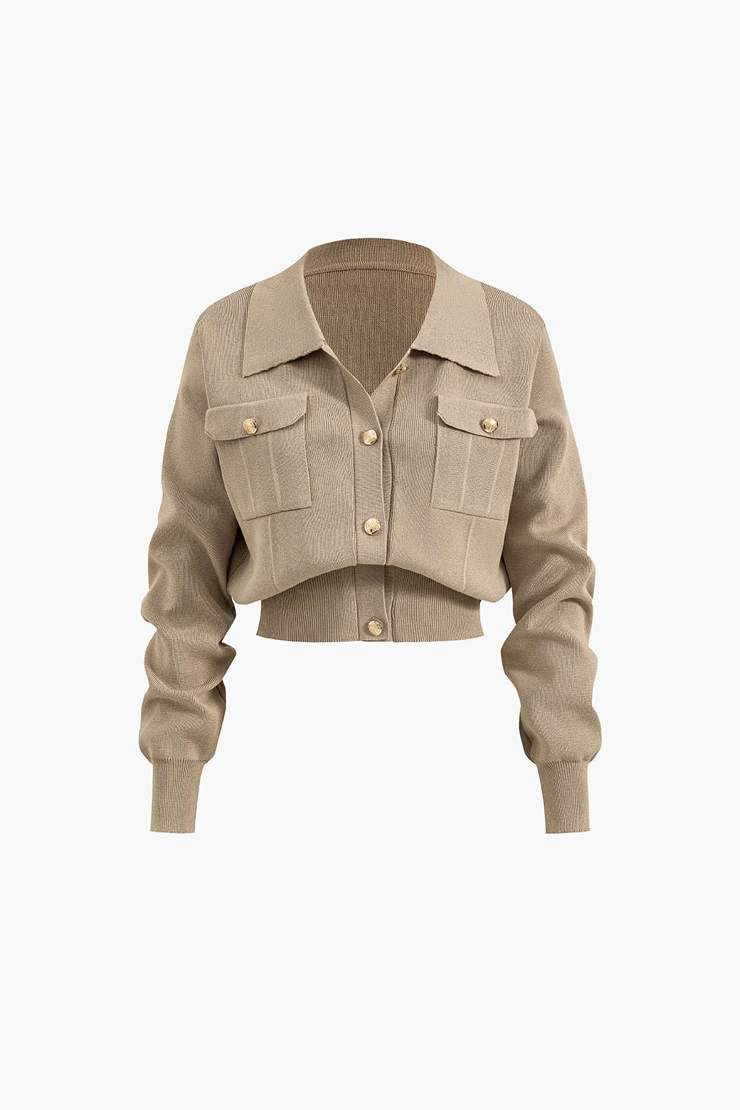 Cropped Button-Up Knit Top and Maxi Skirt Ensemble