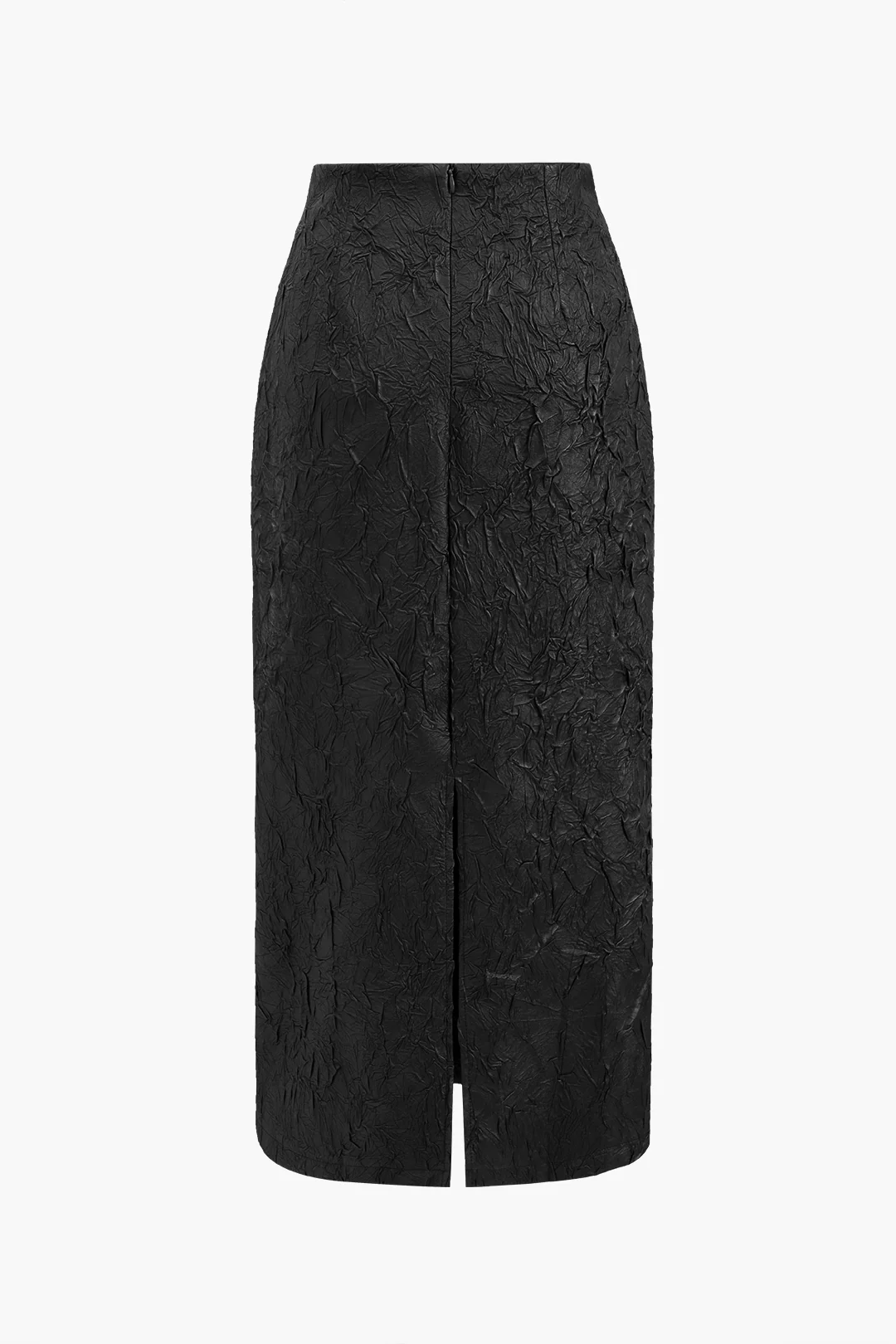 Faux Leather High-Waisted Zippered Skirt