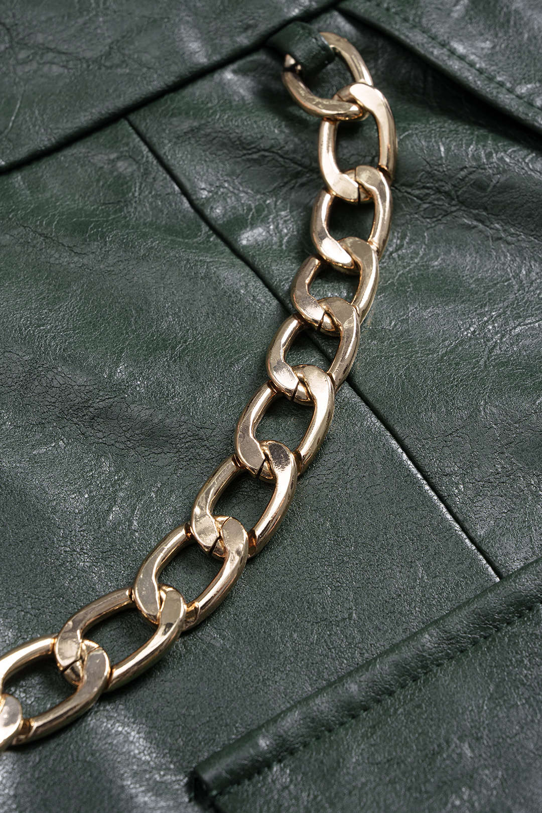 Metallic Asymmetrical Faux Leather Shorts