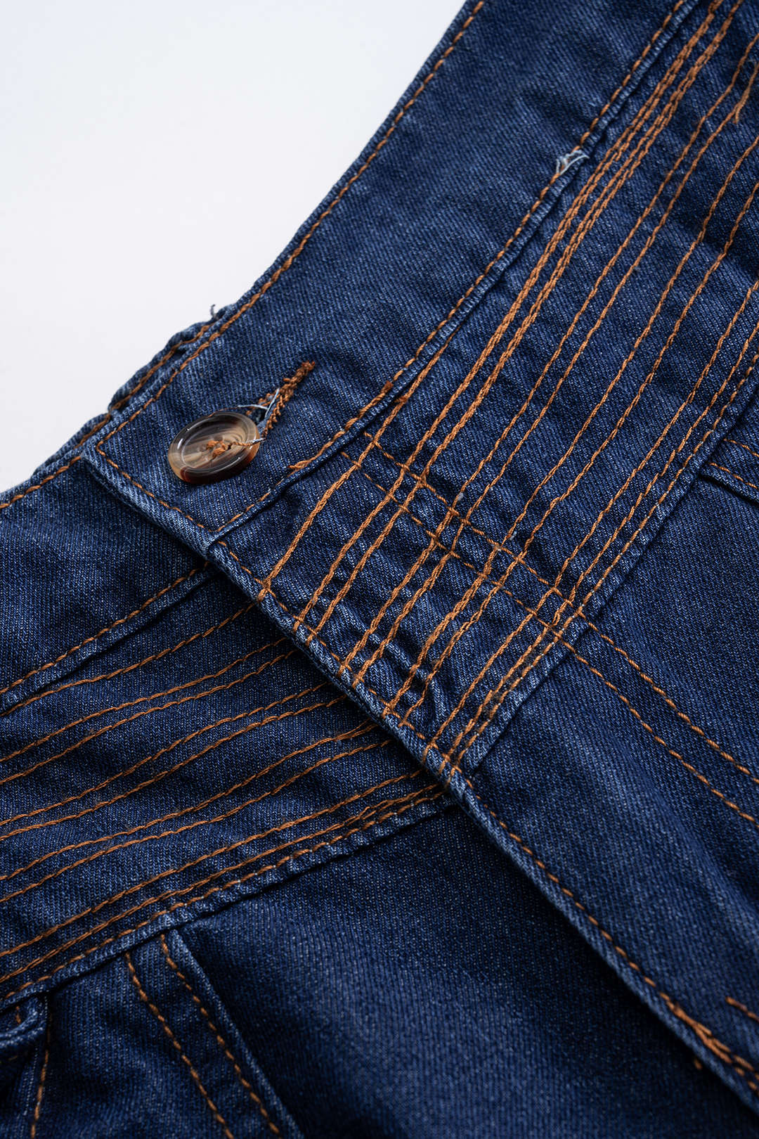 Denim Button Short-Sleeve Shirt And Pocket Shorts Set