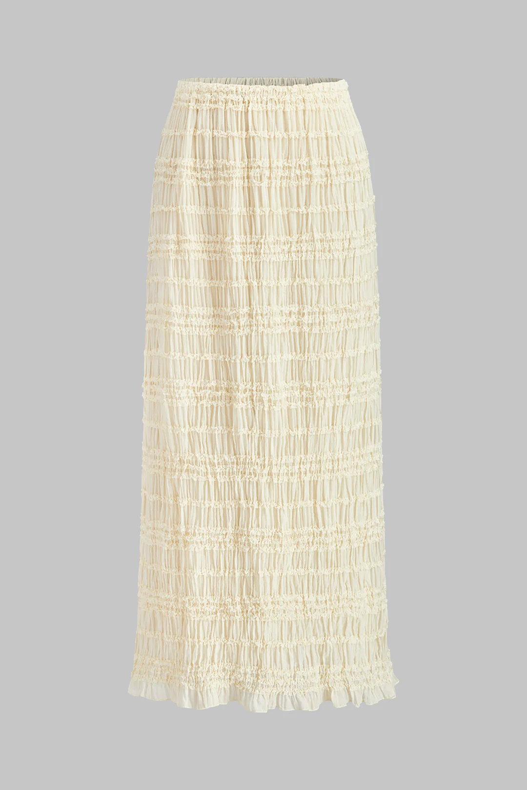 Chiffon Shirred Ruched Short-Sleeve Top And Skirt Set