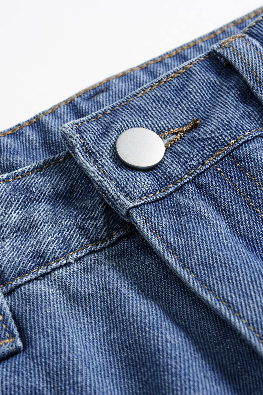 Faux Leather Patchwork Denim Skirt