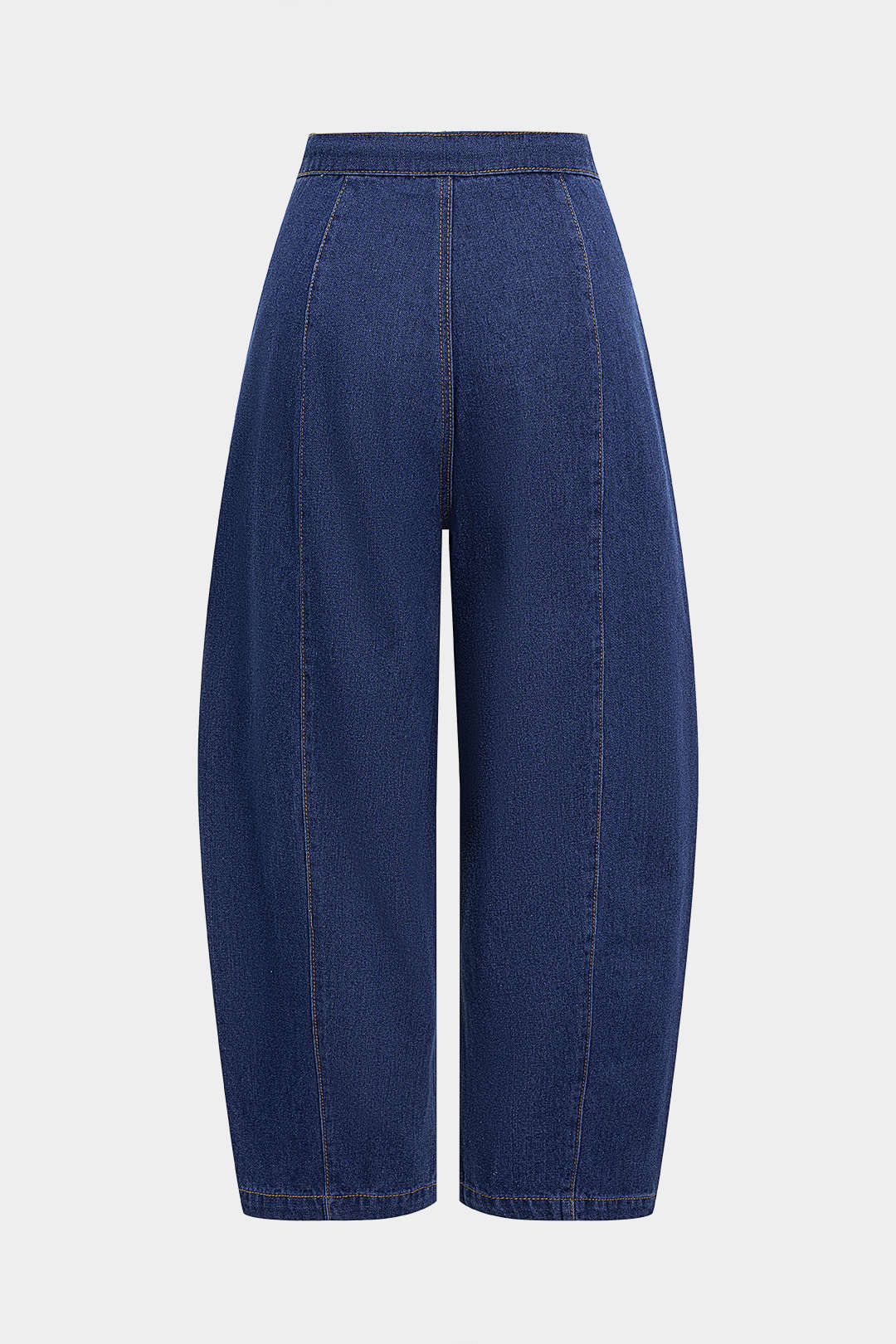Denim Tie-Up Barrel High-Waist Jeans