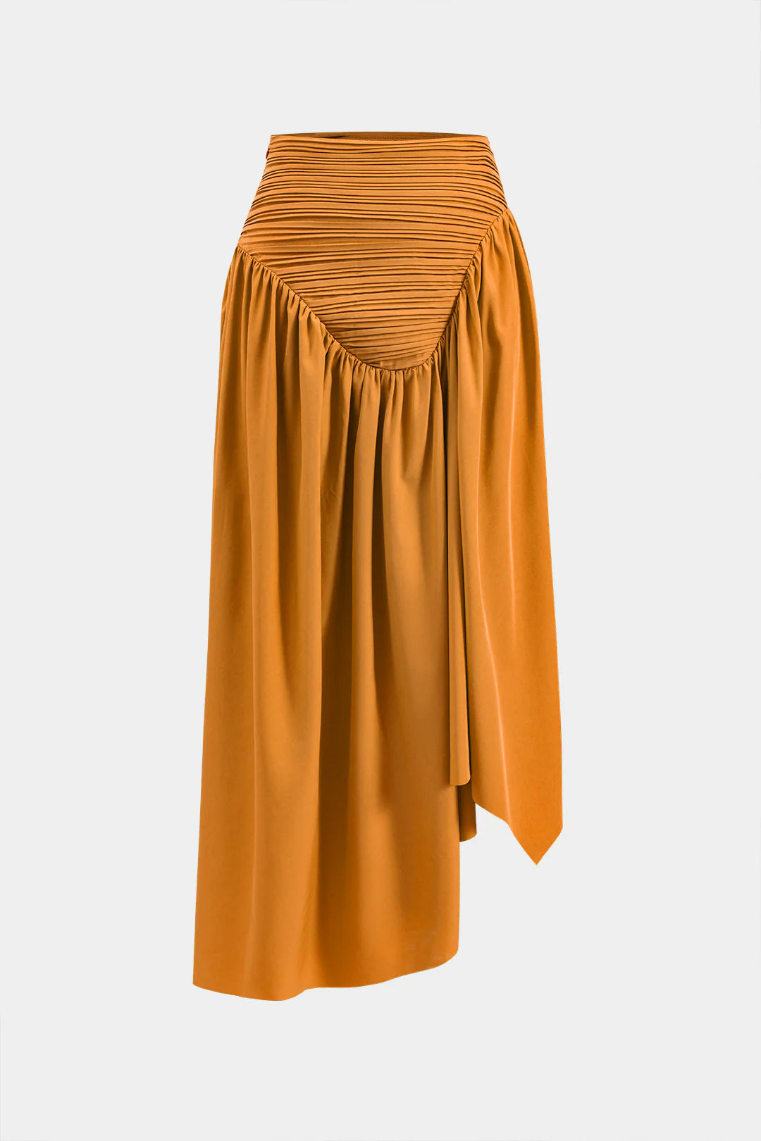 Pleated Asymmetrical Skirt