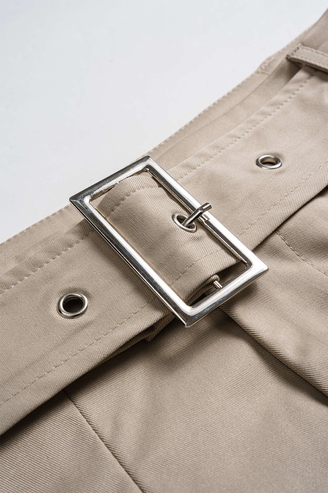 Ruched Asymmetrical Top and Belted Wide-Leg Trousers Outfit Set