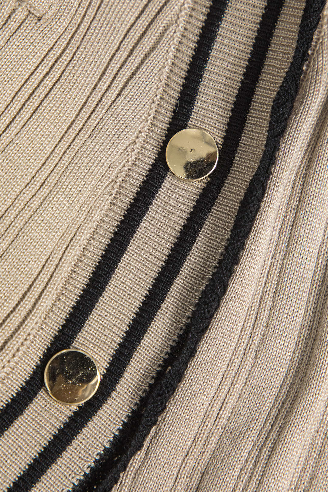 Color Block Print Knit Button with Fake Metallic Pockets Dress