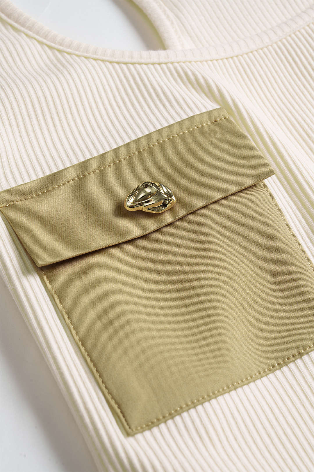 Patchwork Ruched Pocket Sleeveless Mini Dress