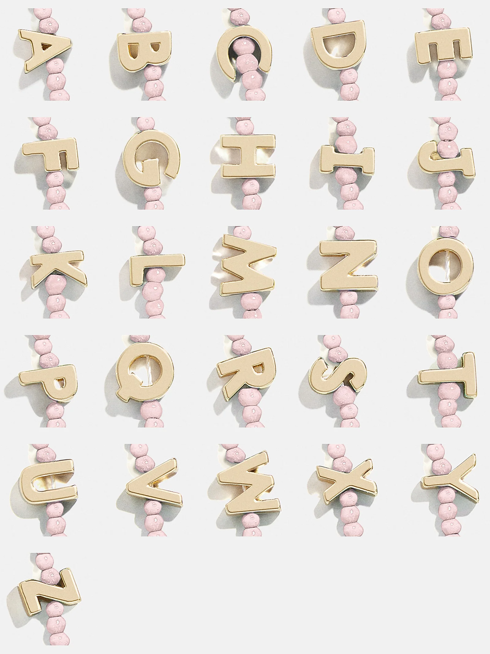 Rose Quartz Semi-Precious Initial Necklace - Rose Quartz