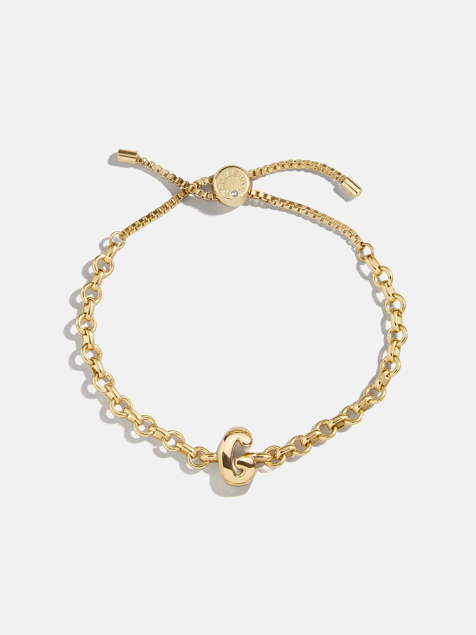 Chunky Bubble Initial Bracelet - Gold