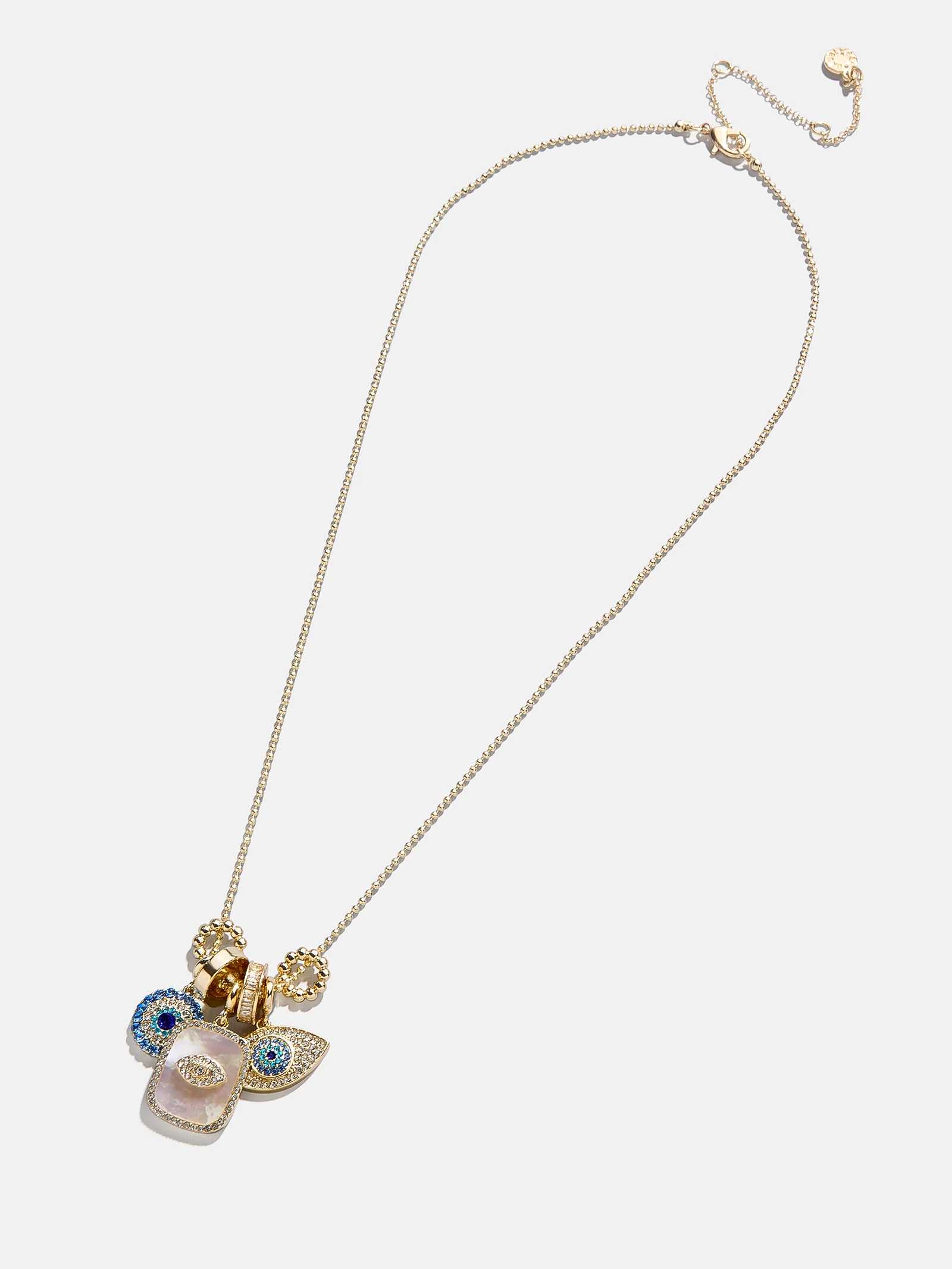 Evil Eye Charm Necklace - Gold/Pavé