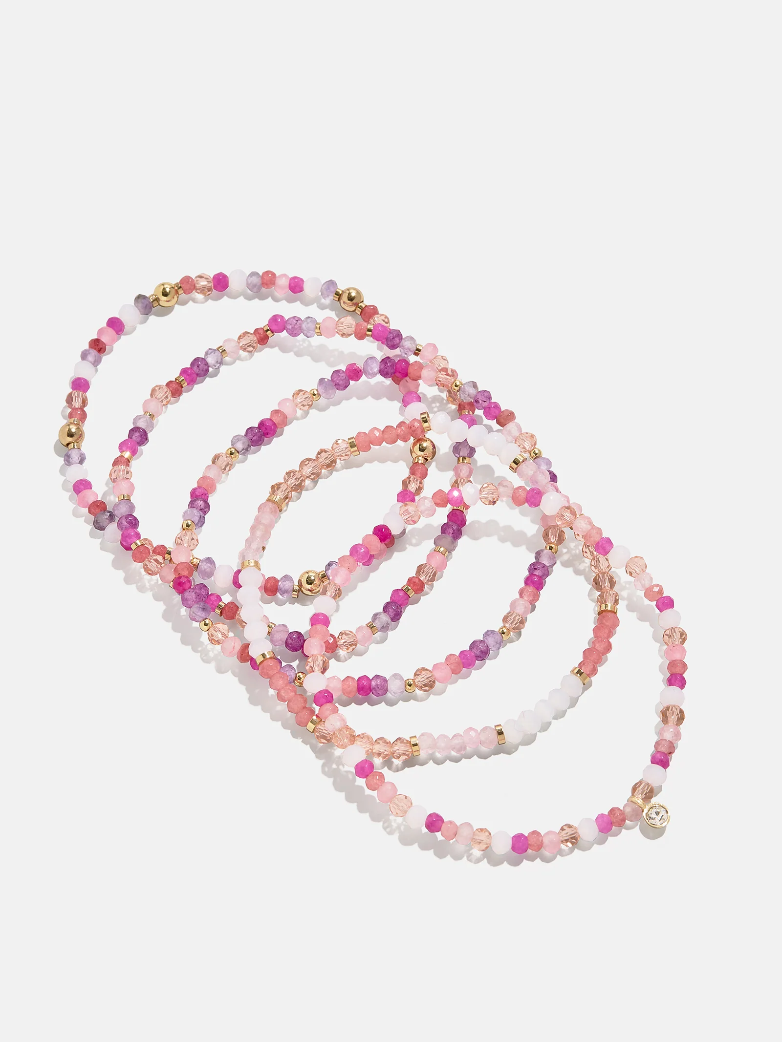 Indya Semi-Precious Bracelet Set - Pink
