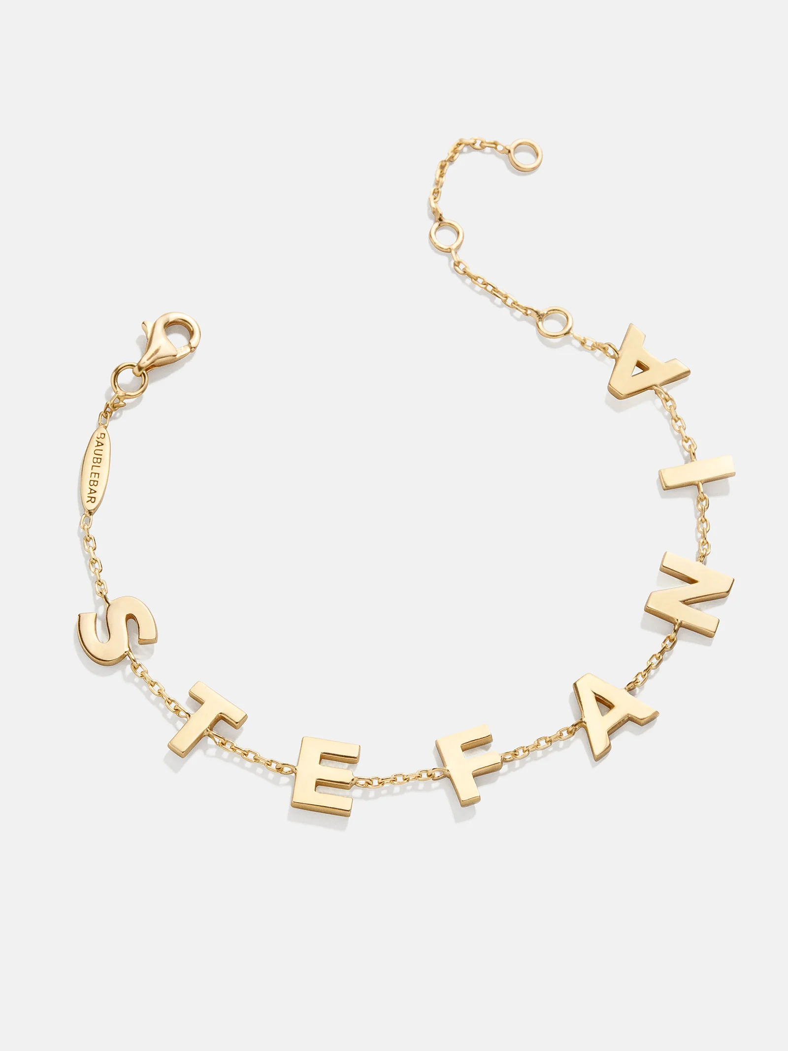 18K Gold Custom Spaced Letter Name Bracelet - 18K Gold Plated Sterling Silver