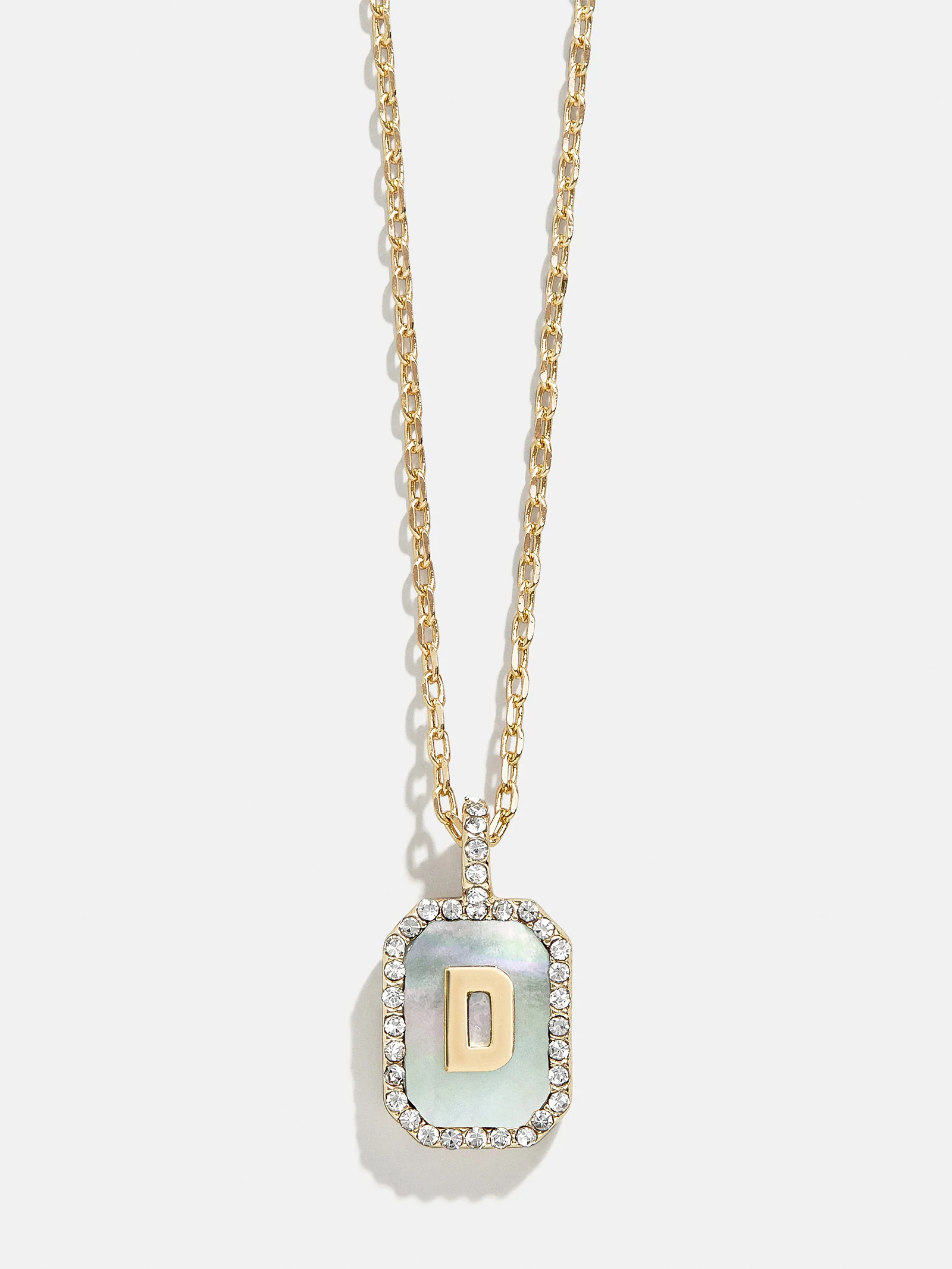 Gold & Mother Of Pearl Initial Necklace - Dark Mother Of Pearl