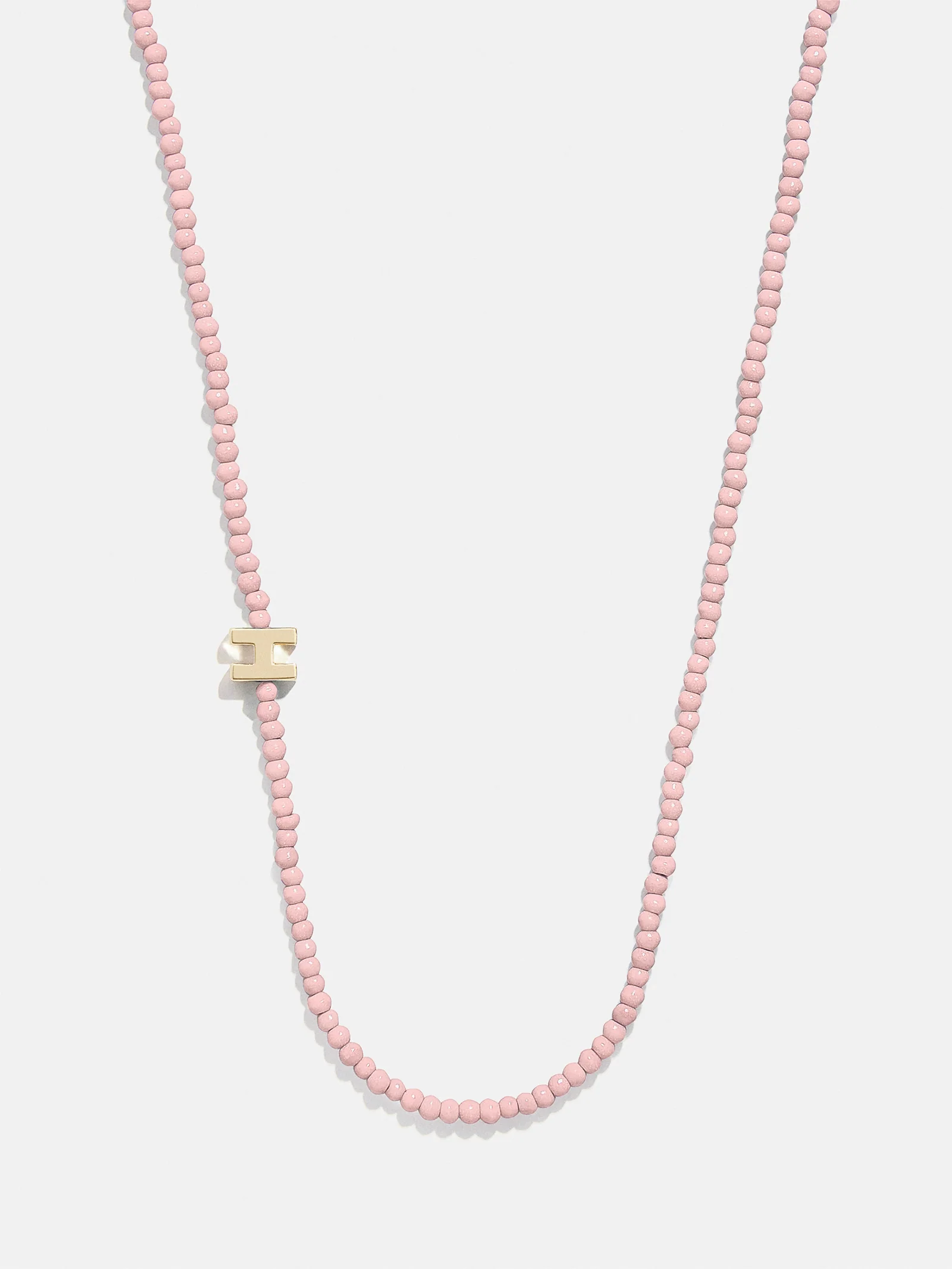 Rose Quartz Semi-Precious Initial Necklace - Rose Quartz