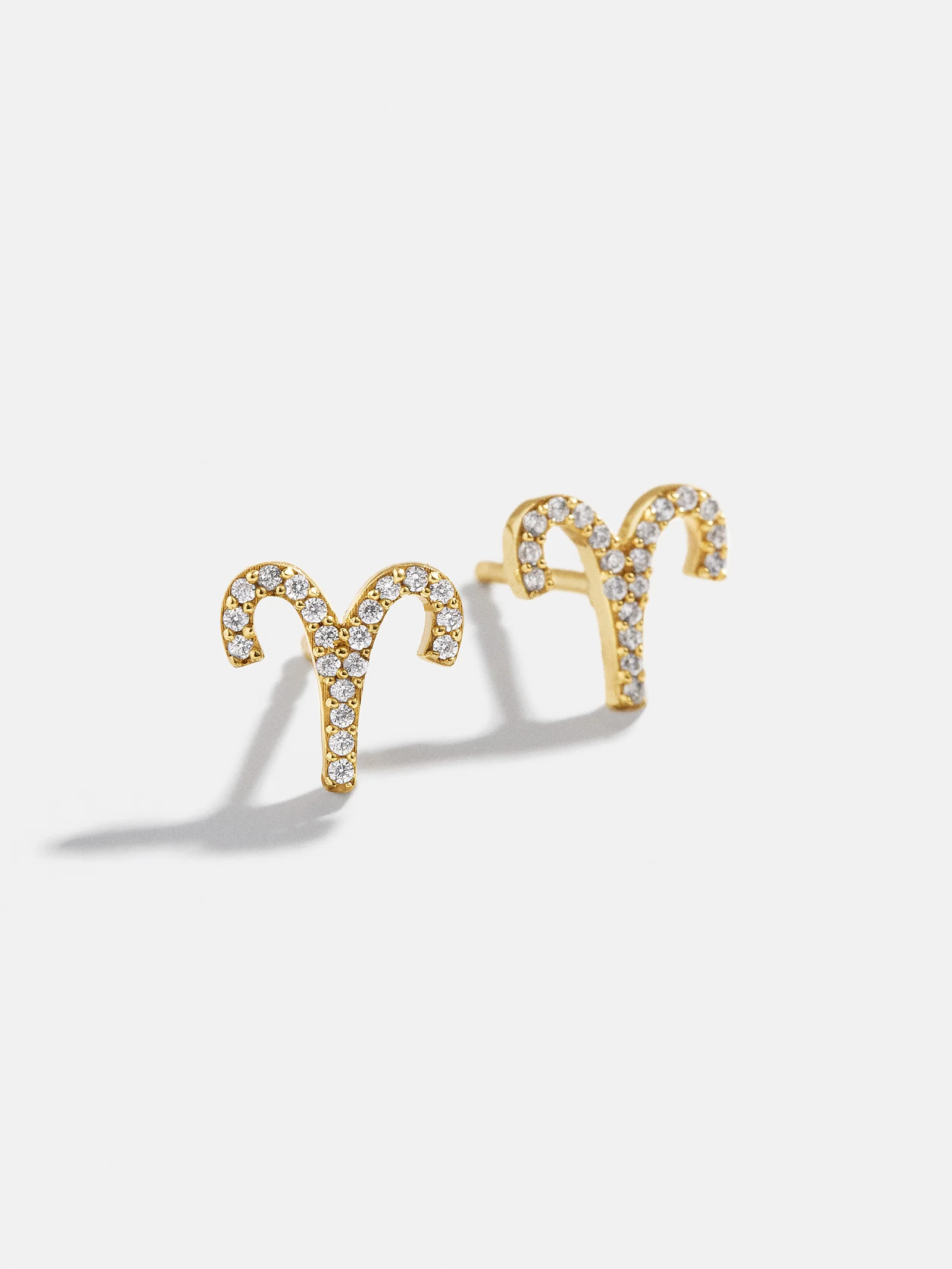 18K Gold Zodiac Earrings - 18K Gold Plated Sterling Silver. Pavé Cubic Zirconia Stones