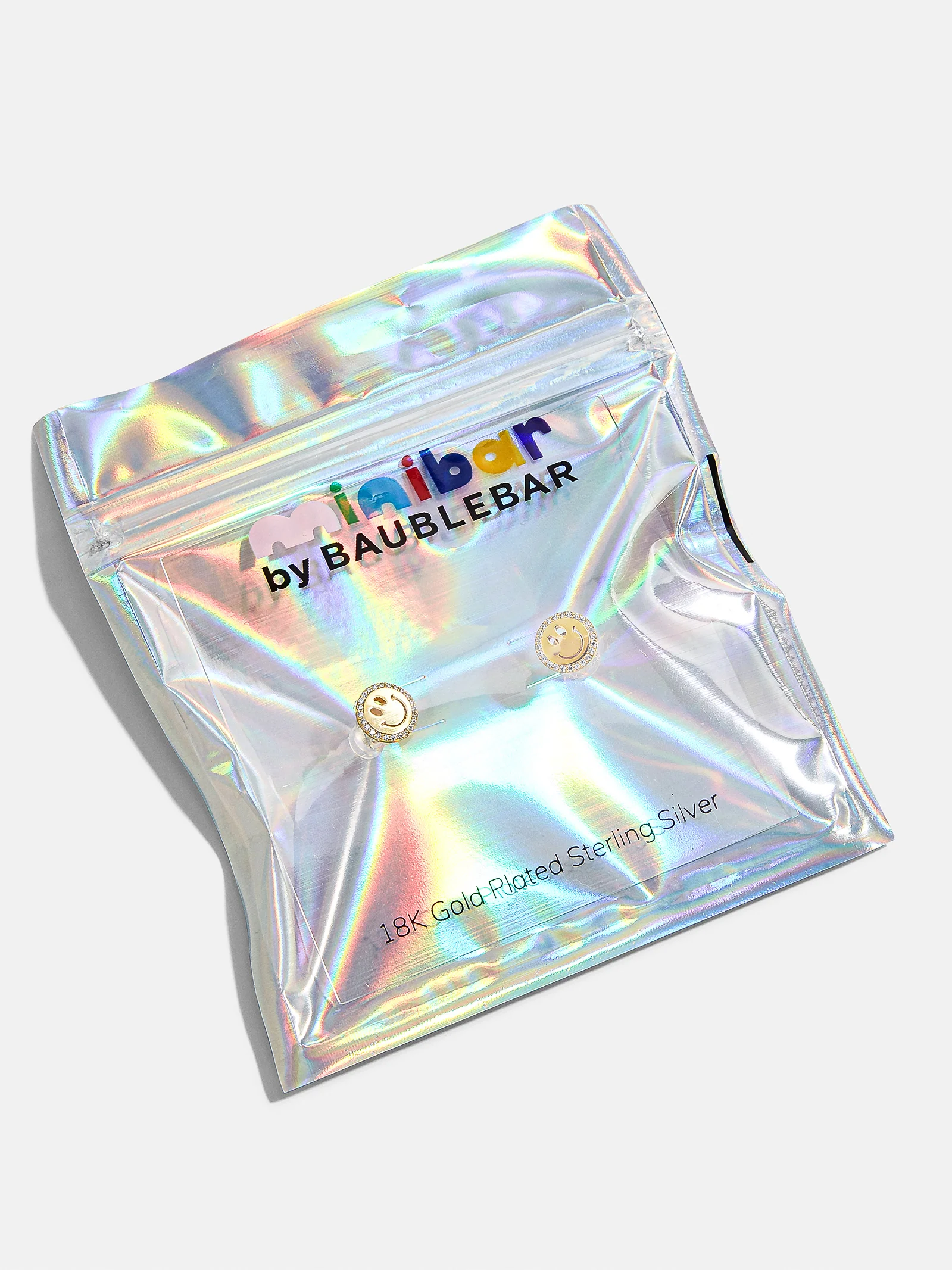 All Smiles 18K Gold Kids' Earrings - Pavé Smiley